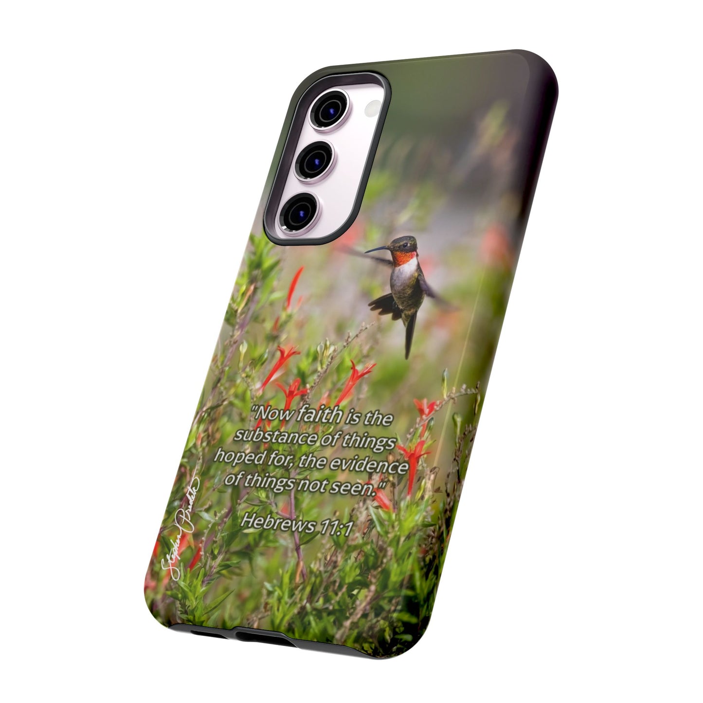 Phone Tough Case -- Heb. 11:1 -- Ruby-throated Hummingbird