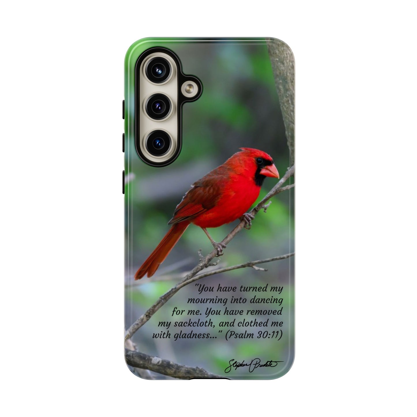 Phone Tough Case - Northern Cardinal 2 with Verse Psalm 30:11