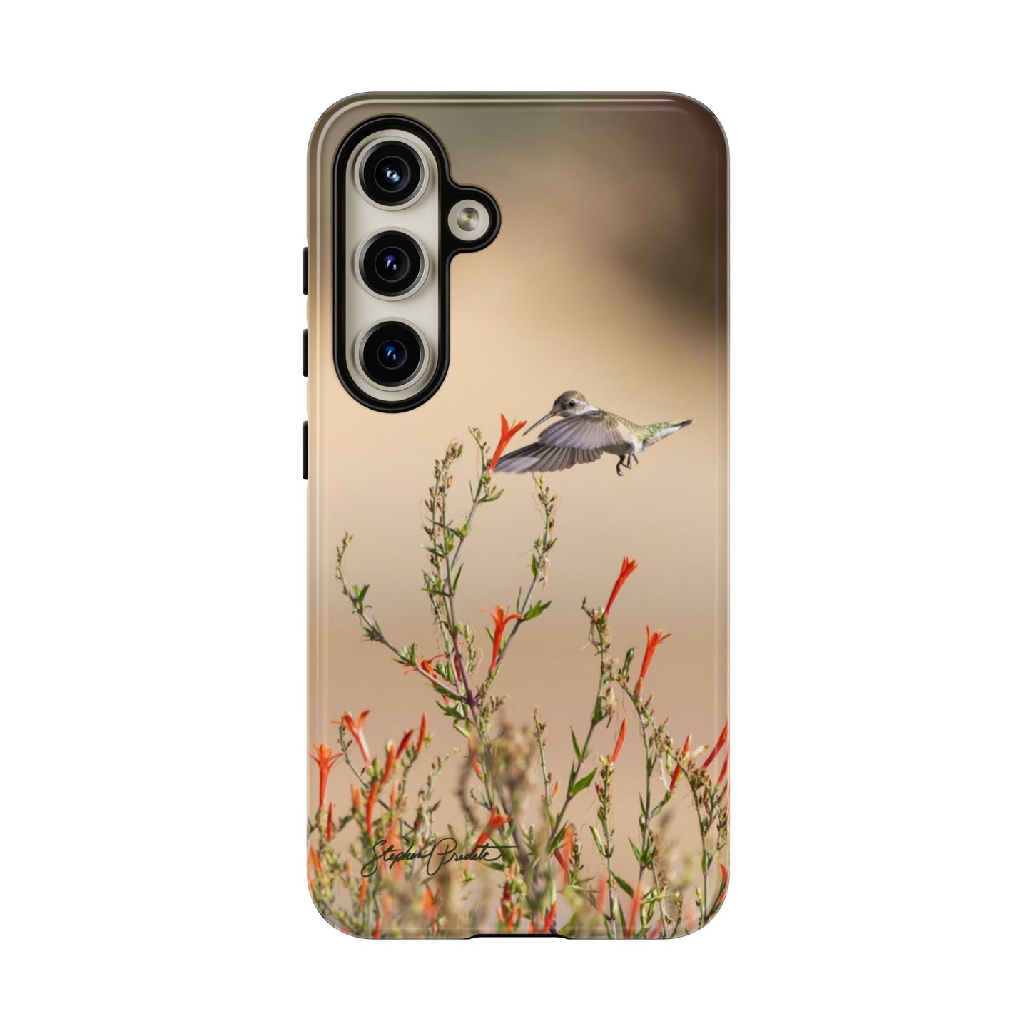 Phone Tough Case -- Hummingbird at Red Flowers