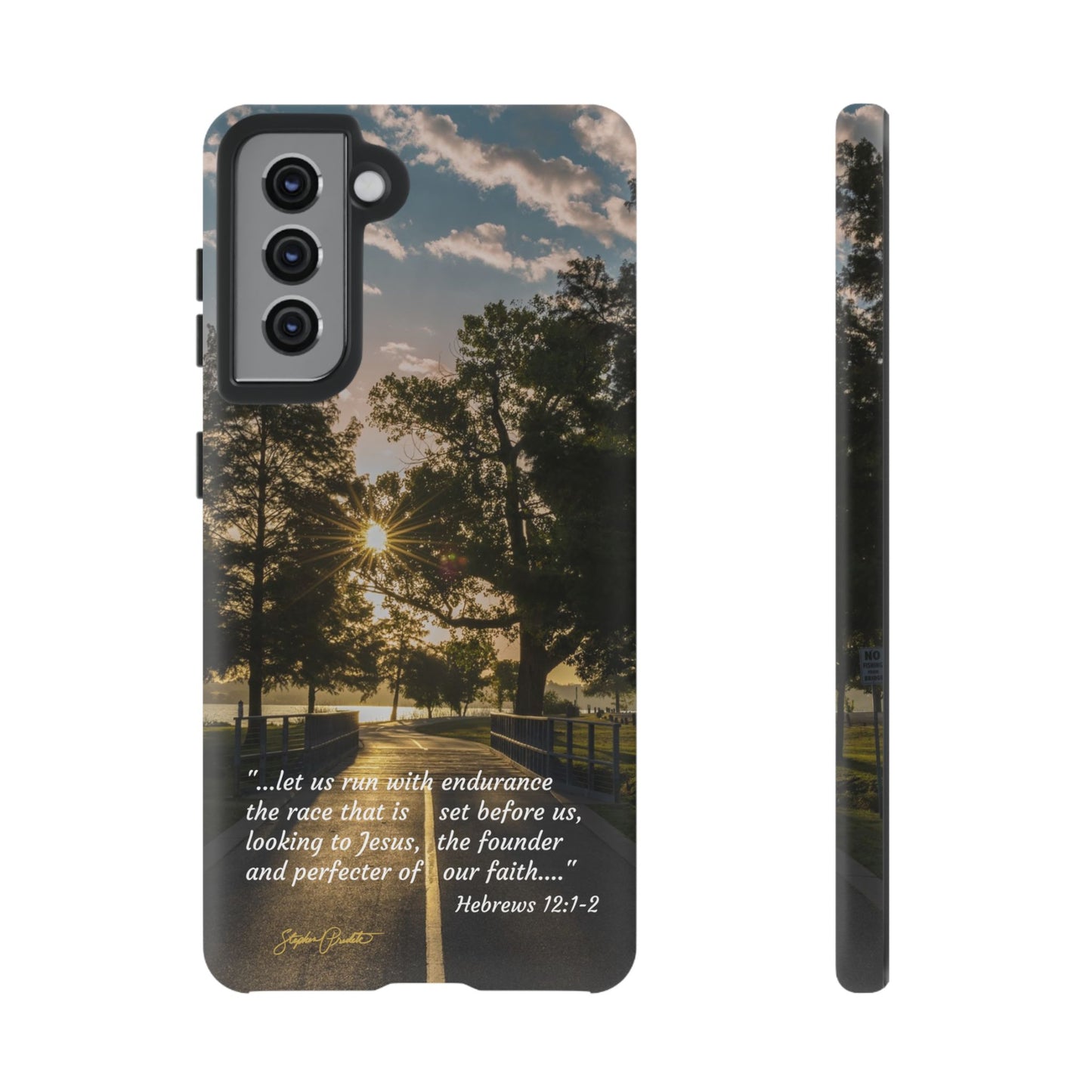 Phone Tough Case -- Heb. 12:1-2 -- Sunrise on the Running Path at White Rock Lake