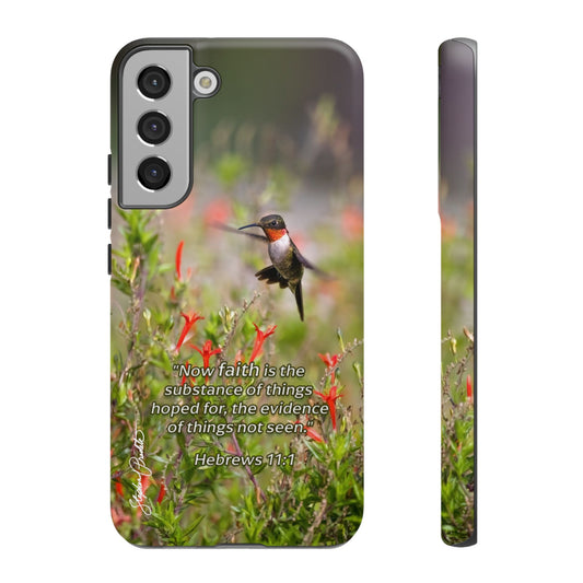 Phone Tough Case -- Heb. 11:1 -- Ruby-throated Hummingbird