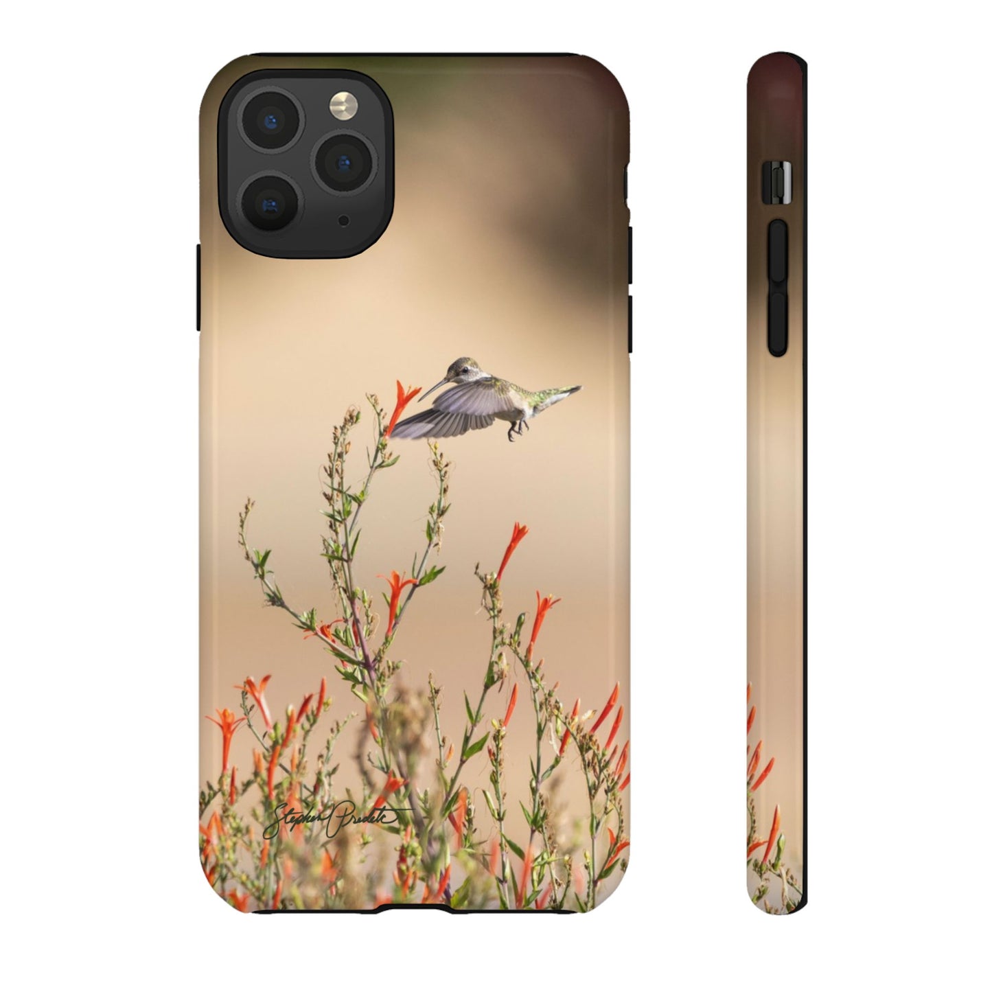 Phone Tough Case -- Hummingbird at Red Flowers