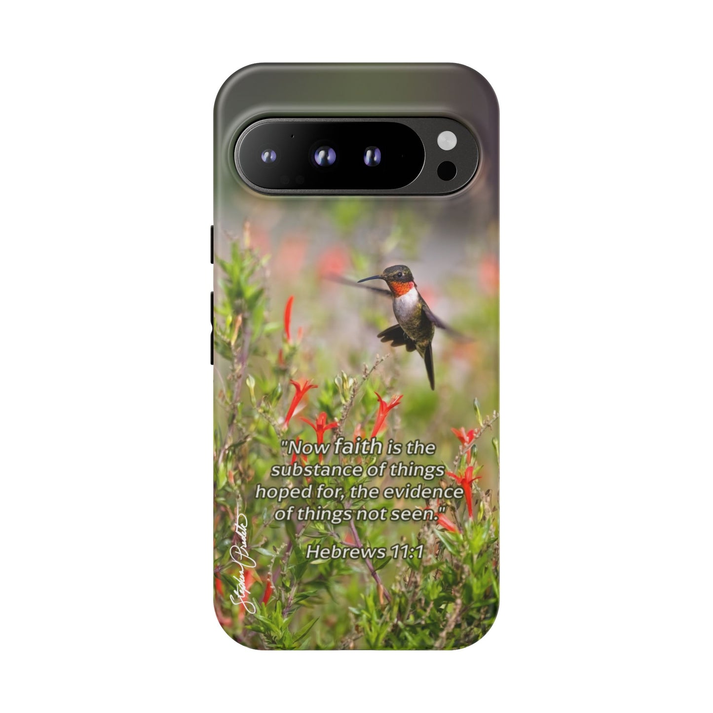 Phone Tough Case -- Heb. 11:1 -- Ruby-throated Hummingbird