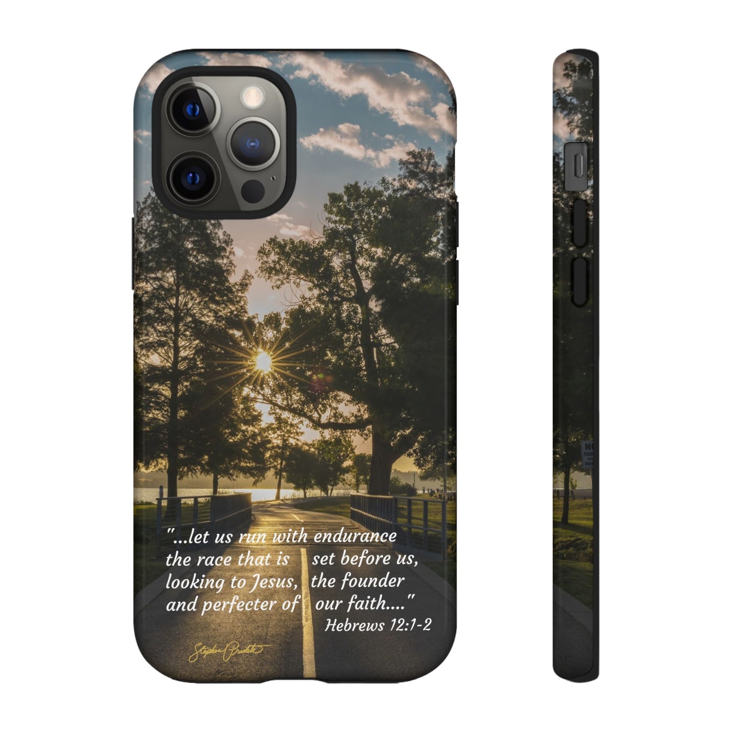 Phone Tough Case -- Heb. 12:1-2 -- Sunrise on the Running Path at White Rock Lake