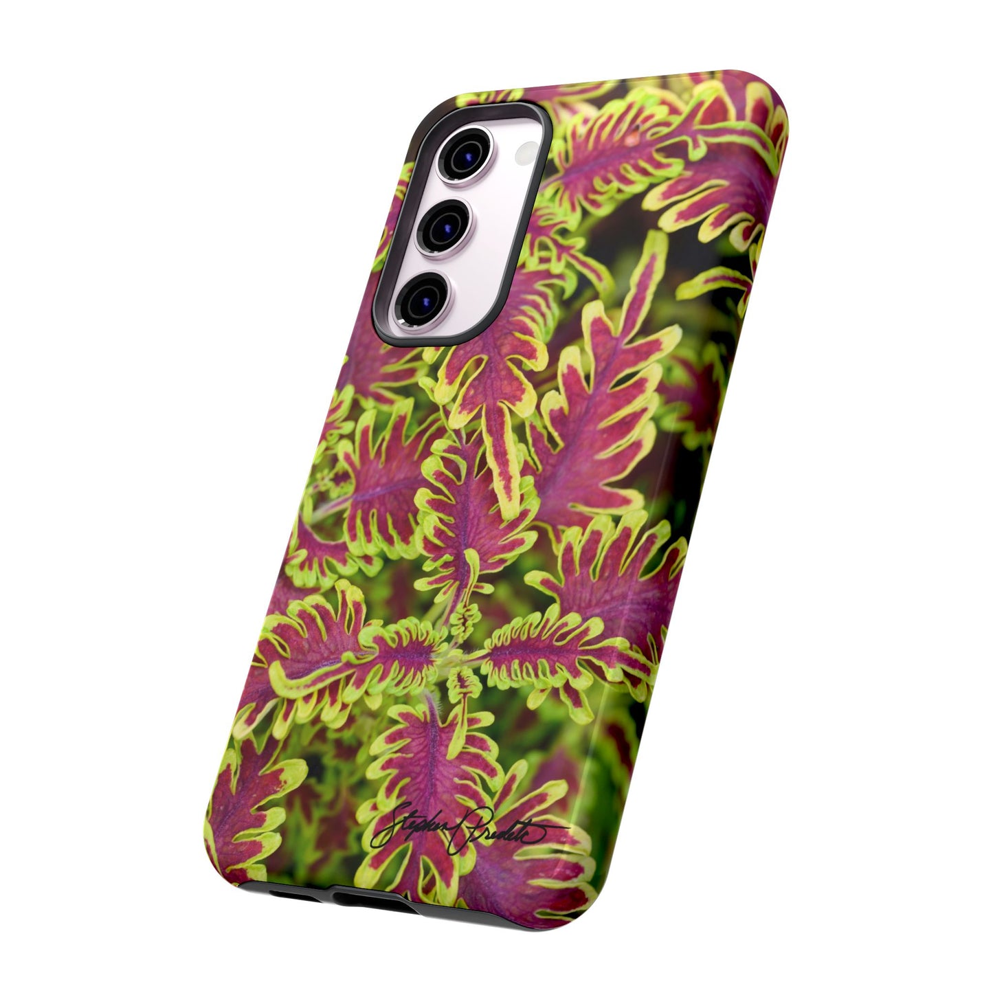 Phone Tough Case — Vibrant Variegated Botanical Design with Coleus Leaves