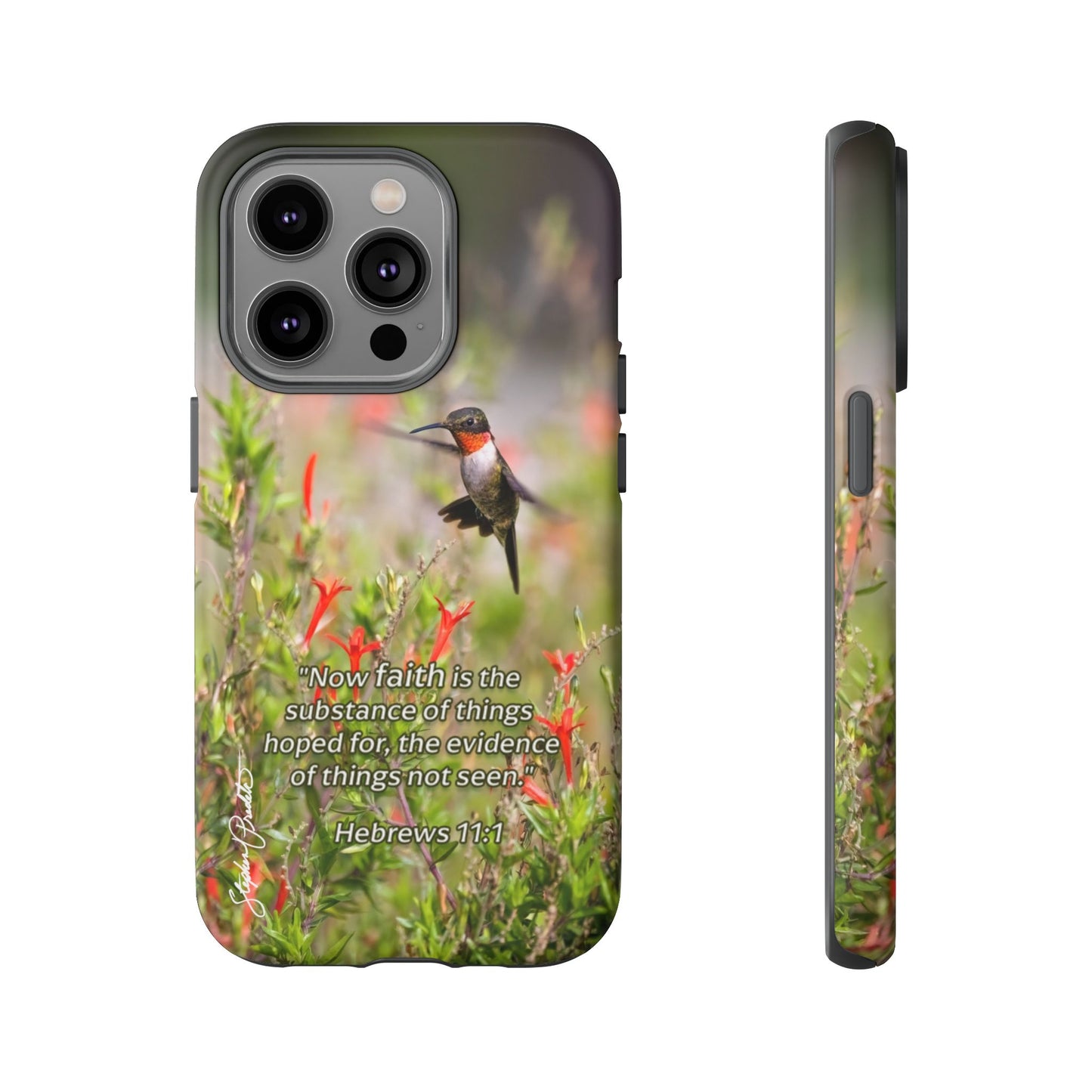 Phone Tough Case -- Heb. 11:1 -- Ruby-throated Hummingbird
