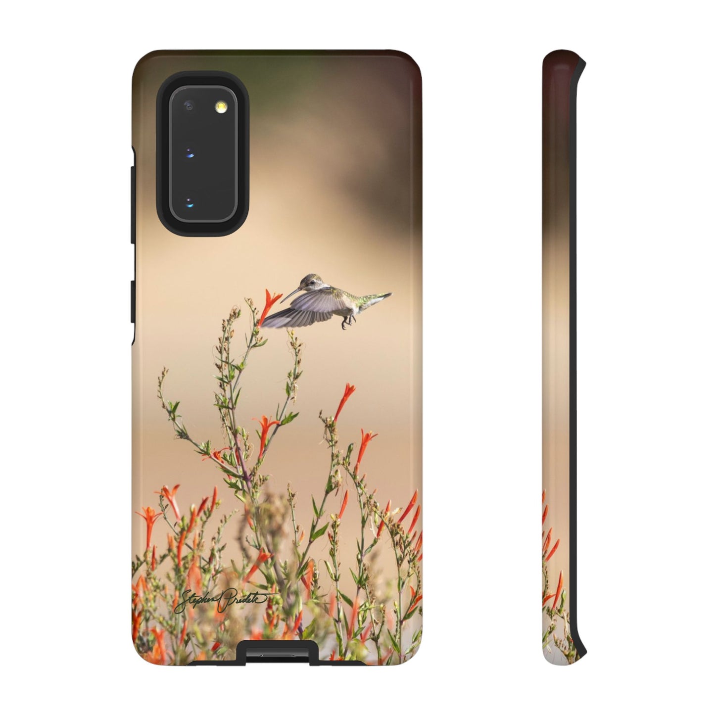 Phone Tough Case -- Hummingbird at Red Flowers