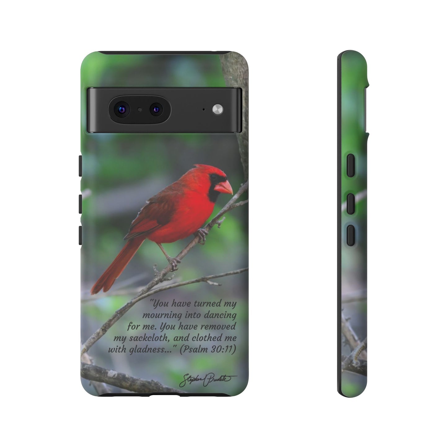 Phone Tough Case - Northern Cardinal 2 with Verse Psalm 30:11