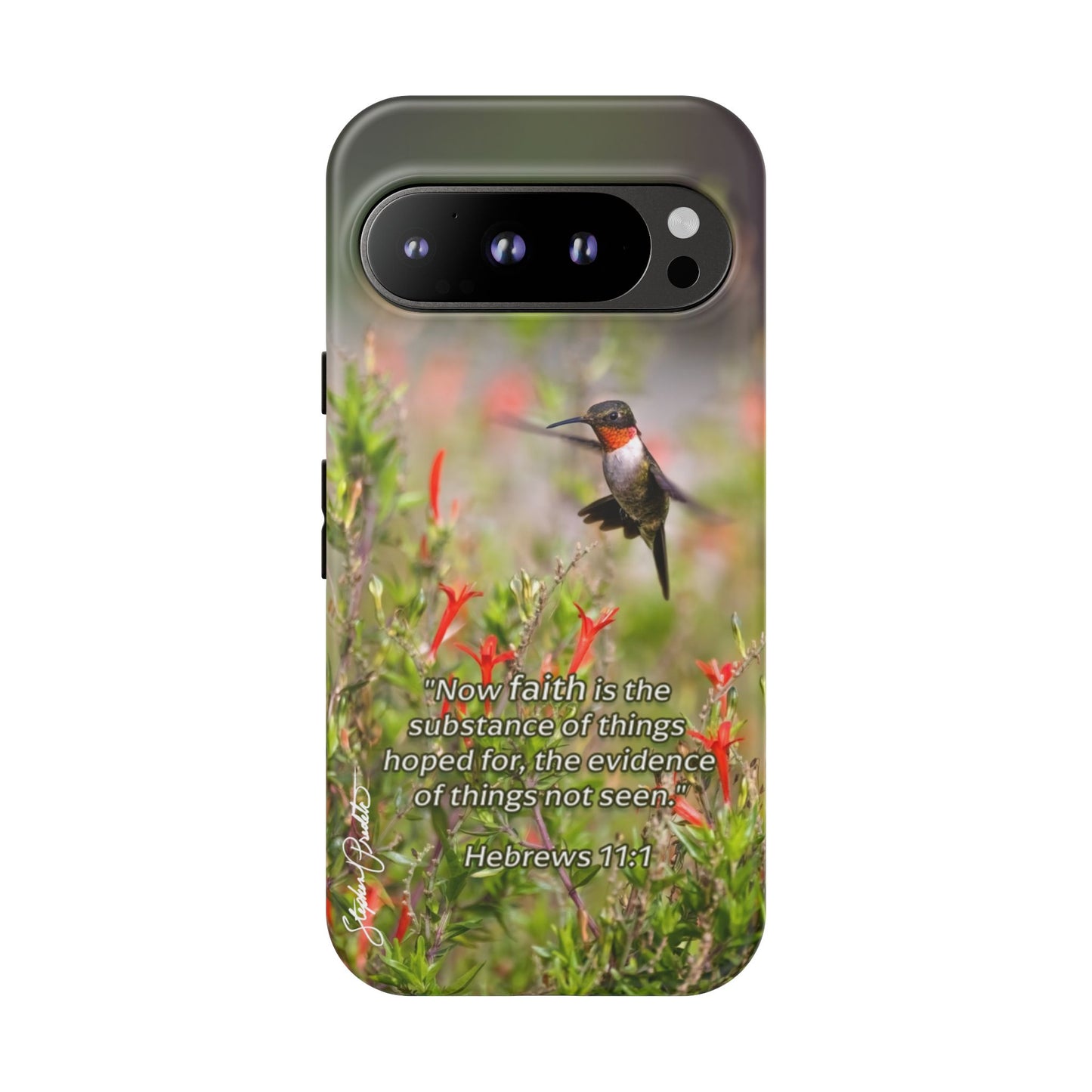 Phone Tough Case -- Heb. 11:1 -- Ruby-throated Hummingbird