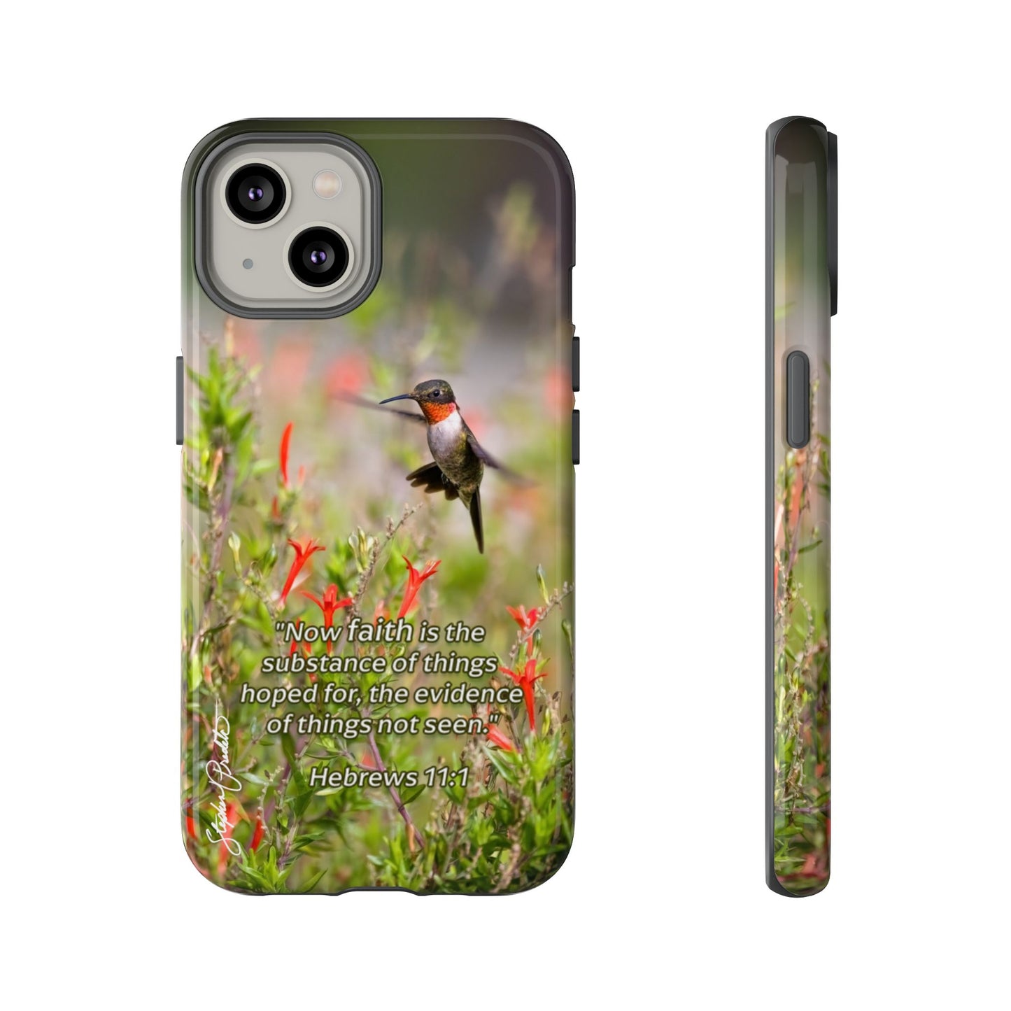 Phone Tough Case -- Heb. 11:1 -- Ruby-throated Hummingbird
