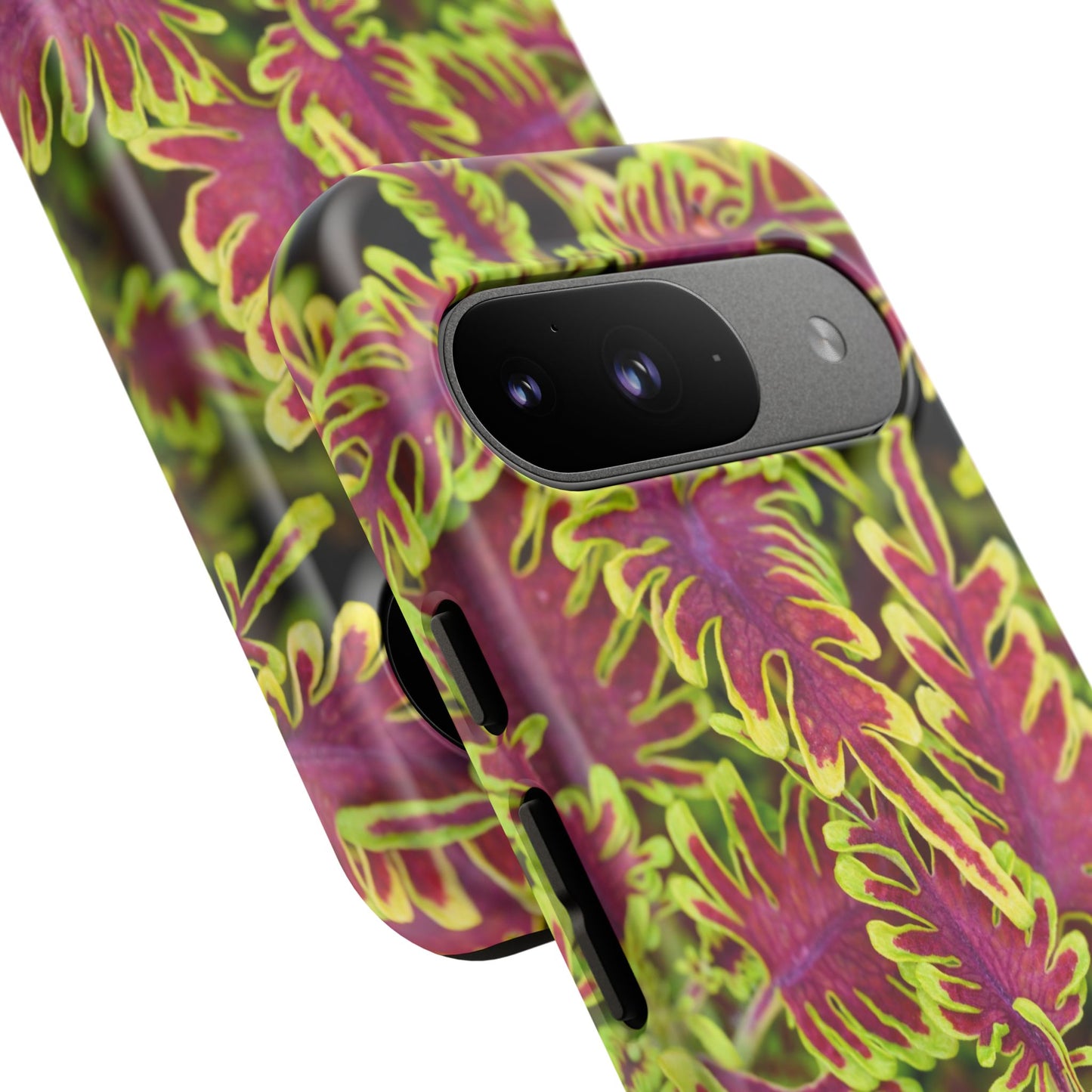 Phone Tough Case — Vibrant Variegated Botanical Design with Coleus Leaves