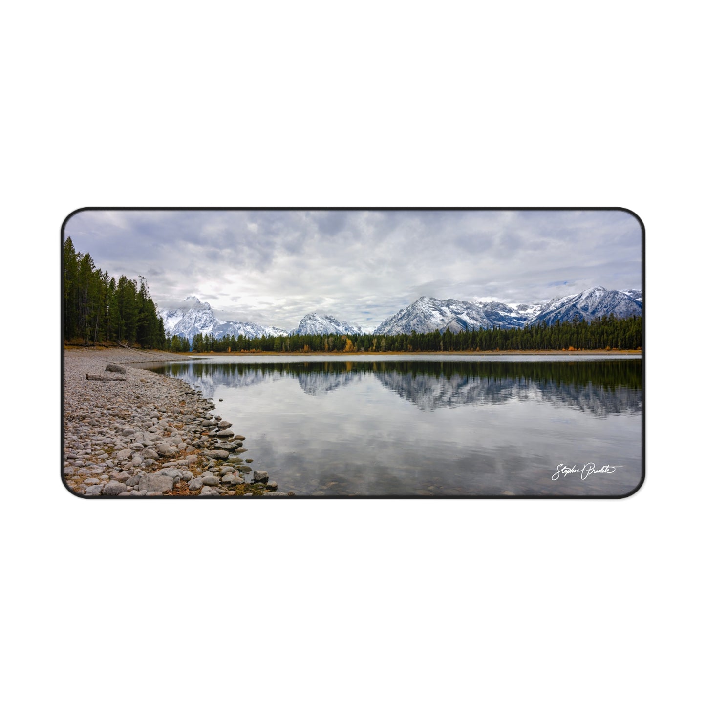 Desk Mat - Grand Teton Mountain Reflection by Stephen Predtechenskis