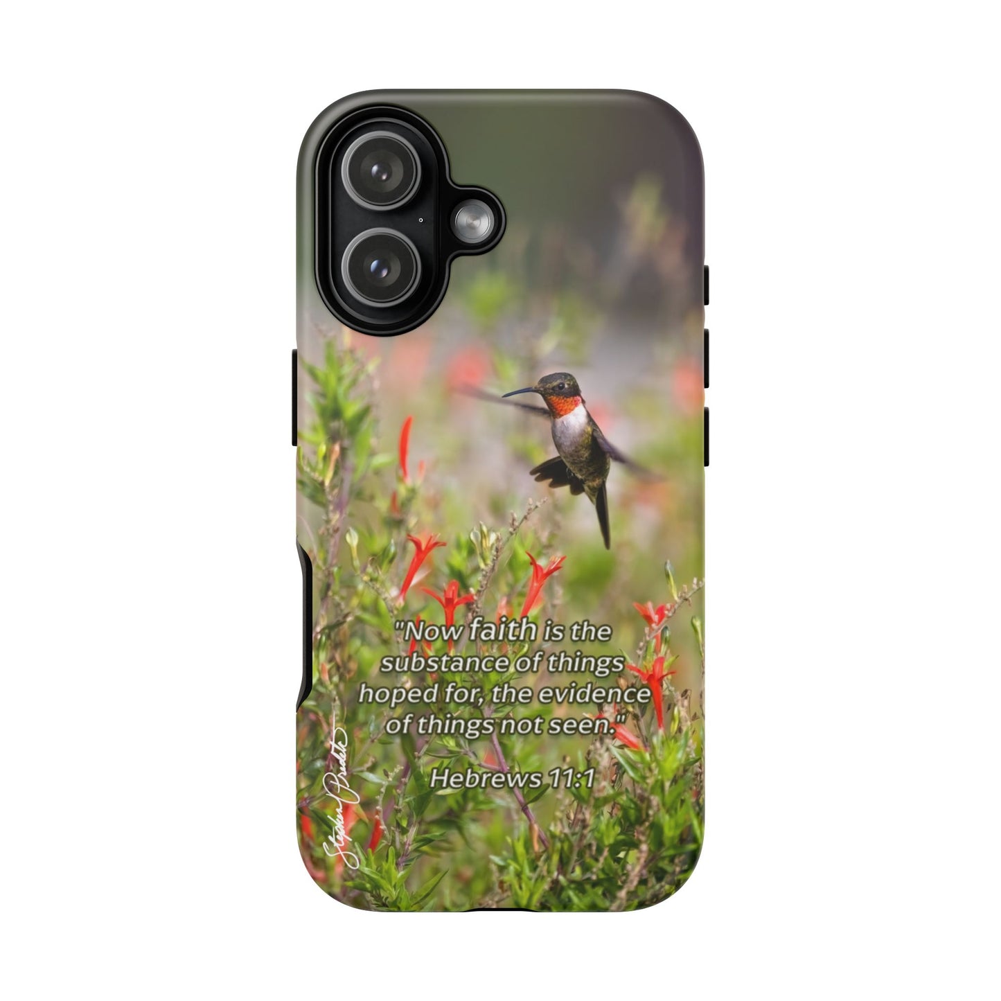 Phone Tough Case -- Heb. 11:1 -- Ruby-throated Hummingbird