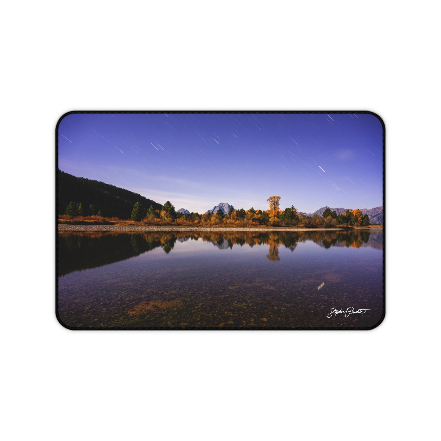 Desk Mat - Grand Teton Nighttime River Reflection