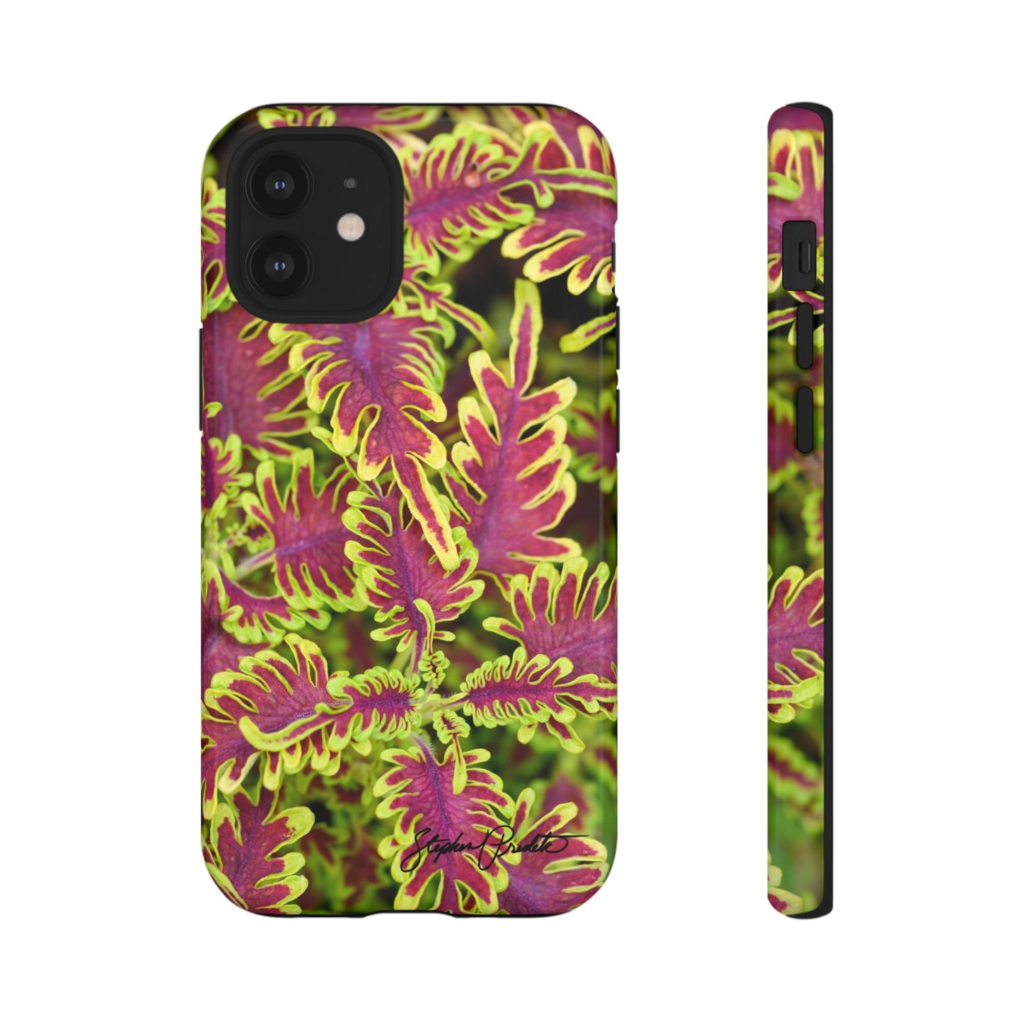 Phone Tough Case — Vibrant Variegated Botanical Design with Coleus Leaves