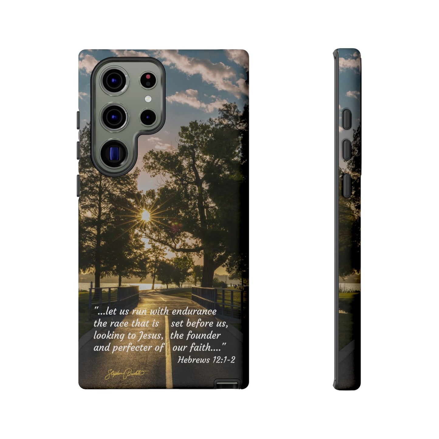 Phone Tough Case -- Heb. 12:1-2 -- Sunrise on the Running Path at White Rock Lake