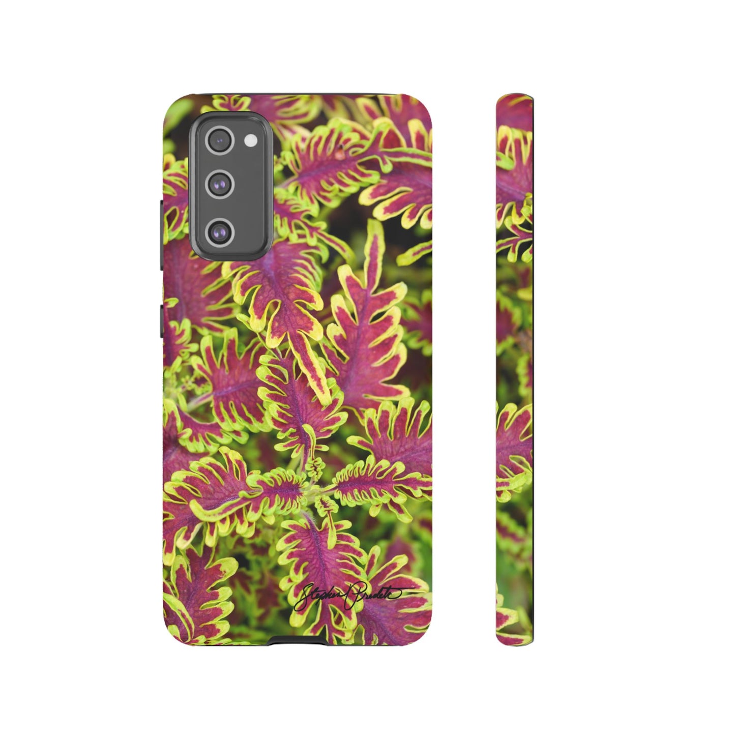 Phone Tough Case — Vibrant Variegated Botanical Design with Coleus Leaves