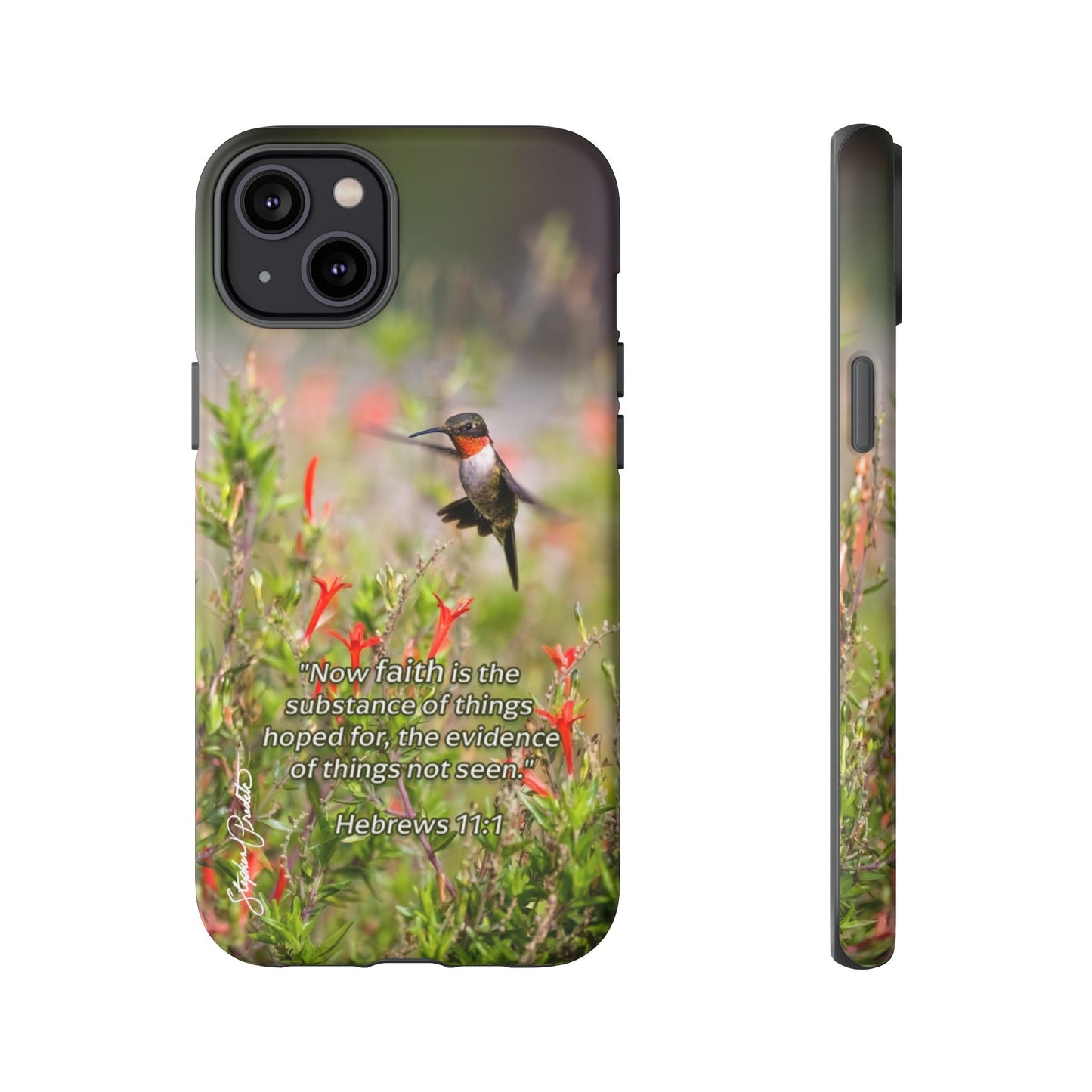 Phone Tough Case -- Heb. 11:1 -- Ruby-throated Hummingbird