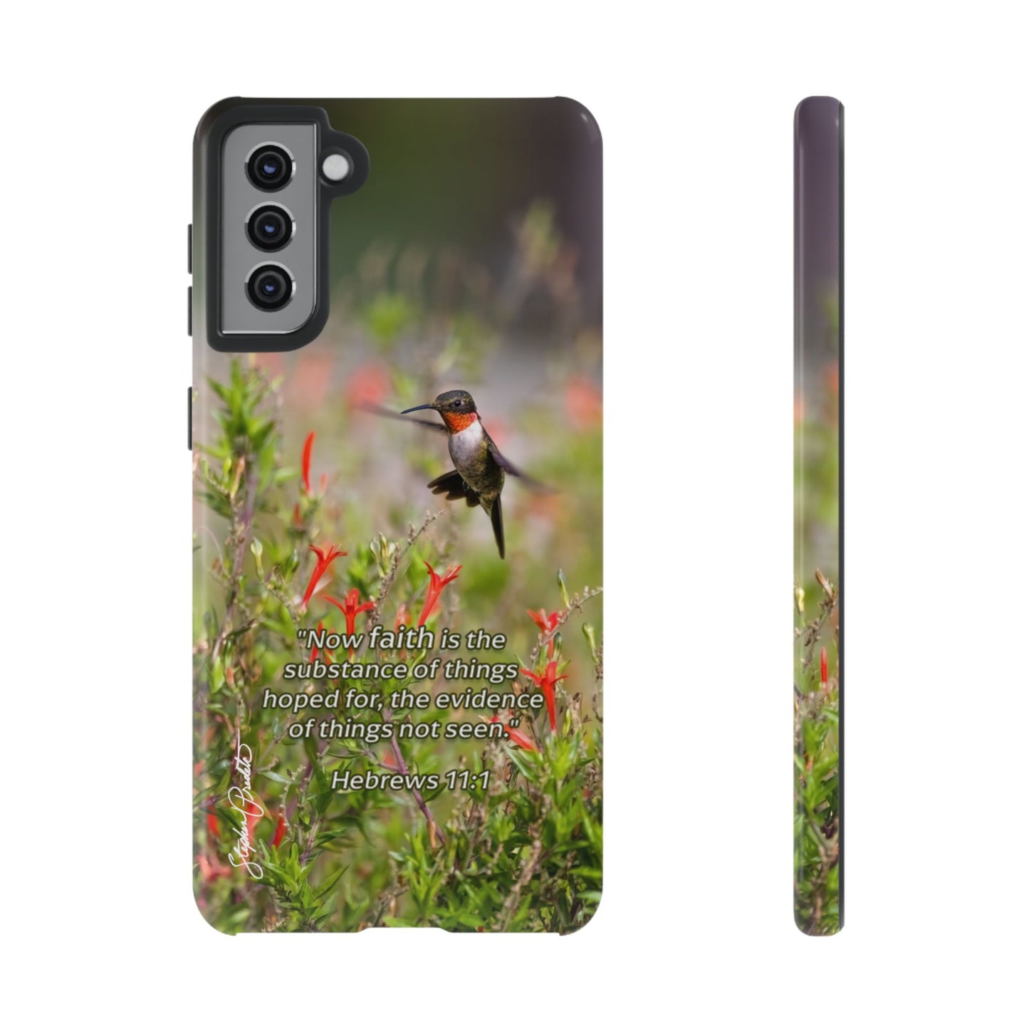 Phone Tough Case -- Heb. 11:1 -- Ruby-throated Hummingbird