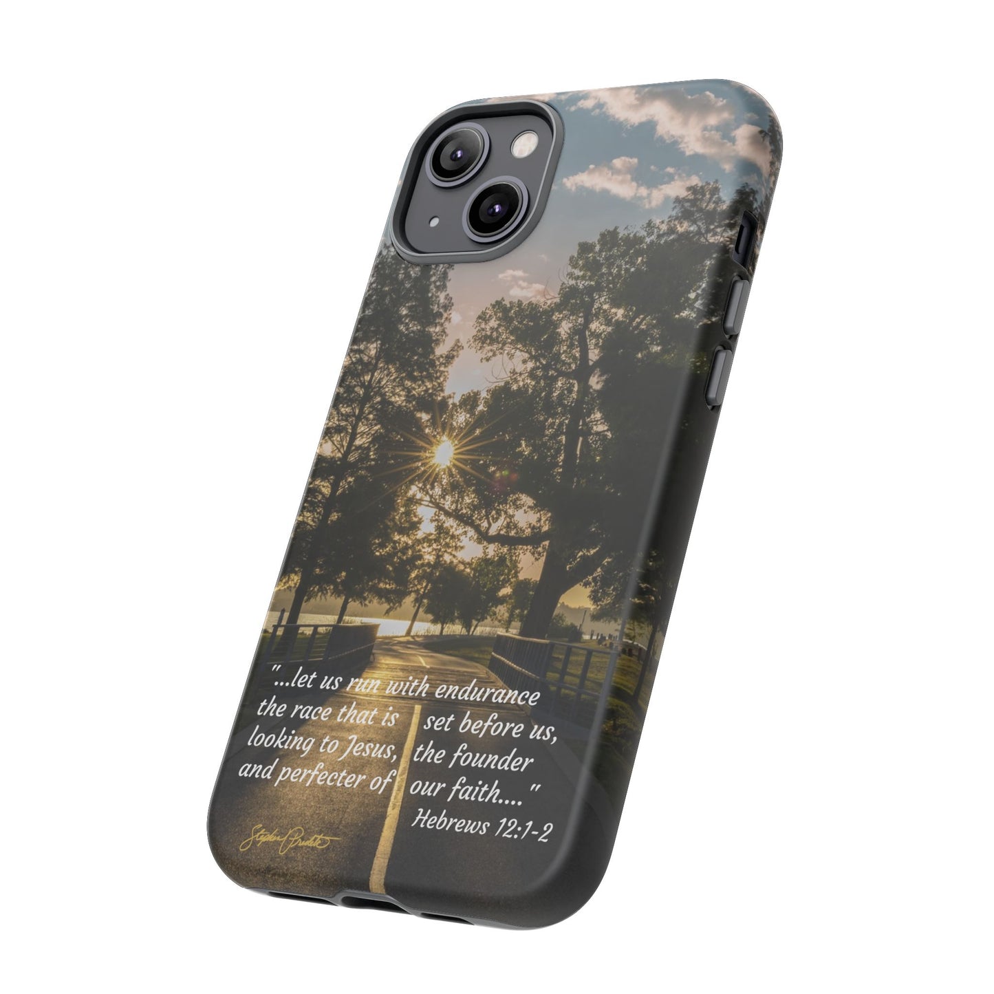 Phone Tough Case -- Heb. 12:1-2 -- Sunrise on the Running Path at White Rock Lake