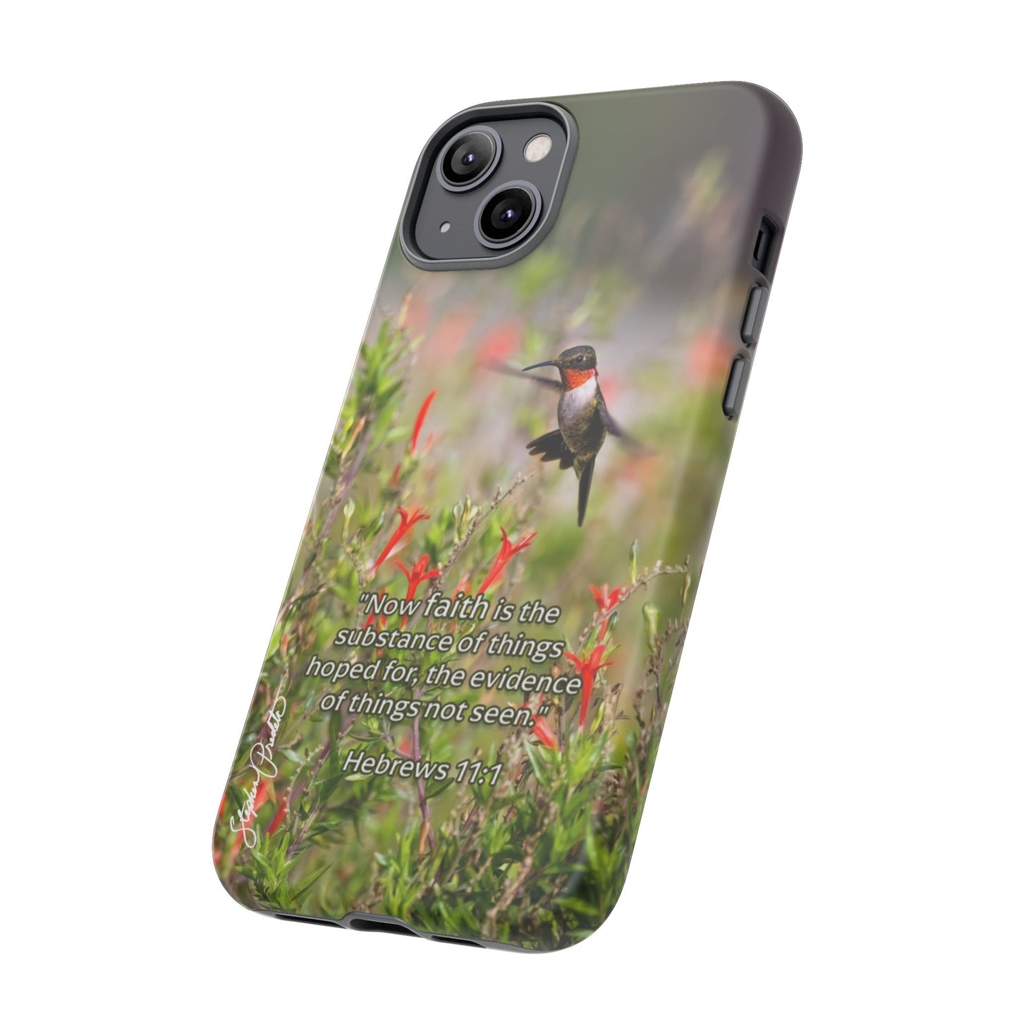 Phone Tough Case -- Heb. 11:1 -- Ruby-throated Hummingbird