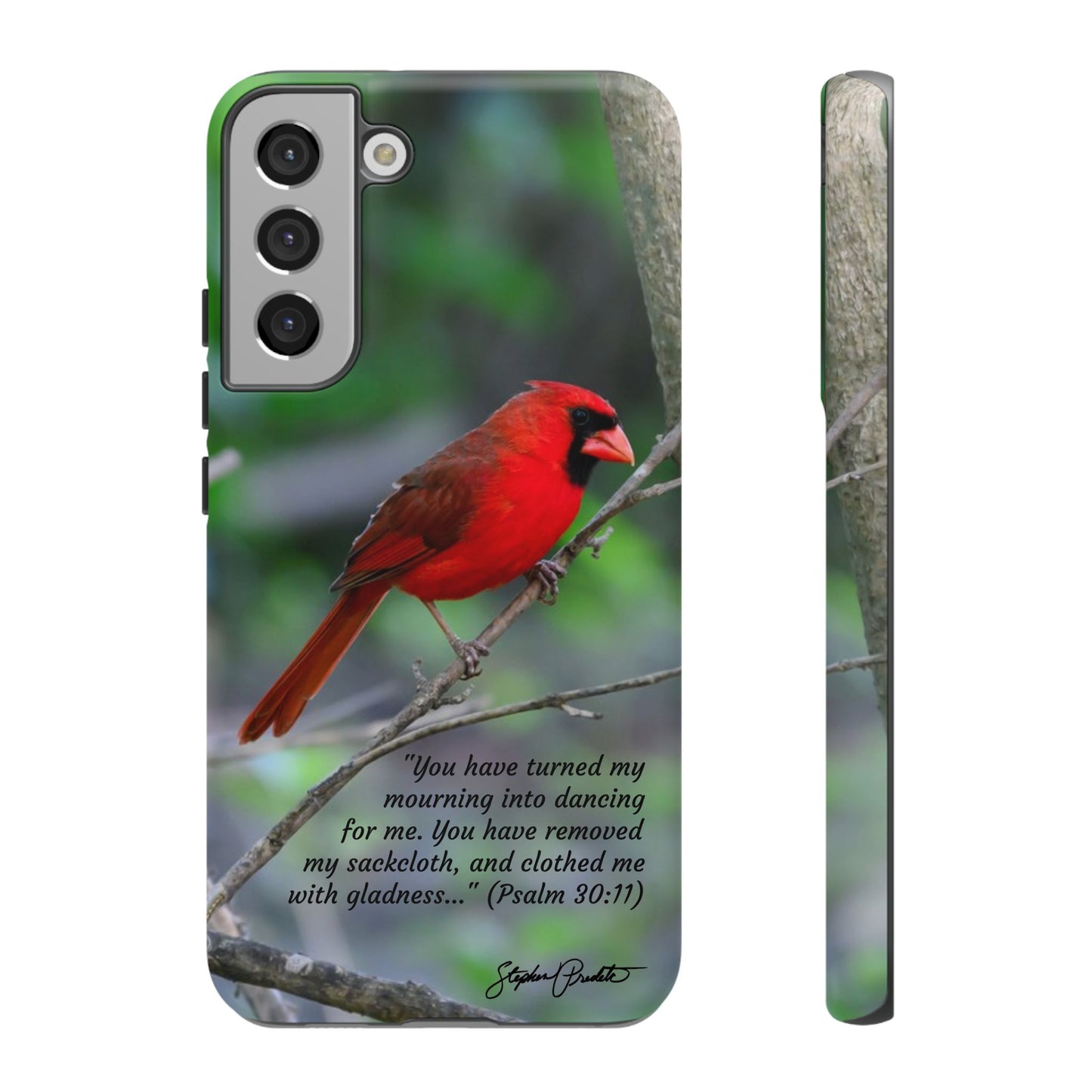 Phone Tough Case - Northern Cardinal 2 with Verse Psalm 30:11