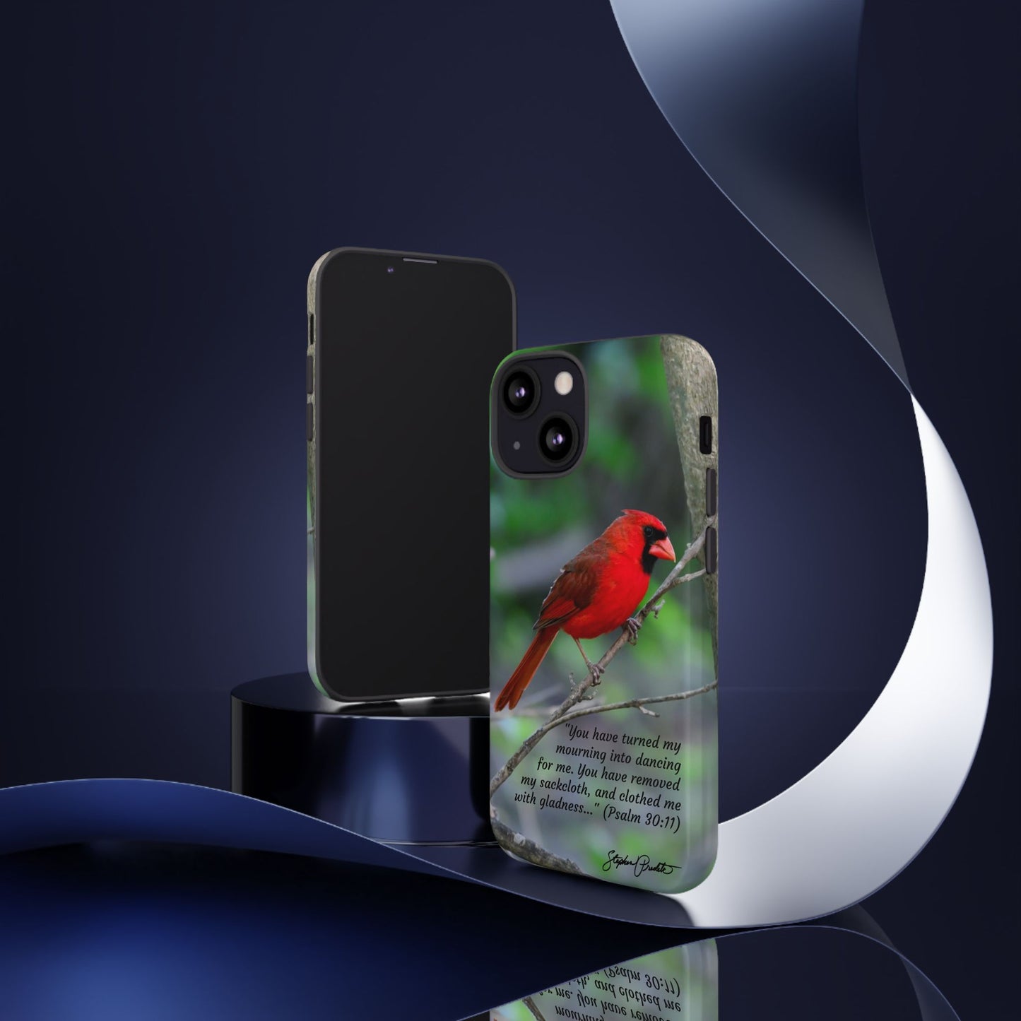 Phone Tough Case - Northern Cardinal 2 with Verse Psalm 30:11