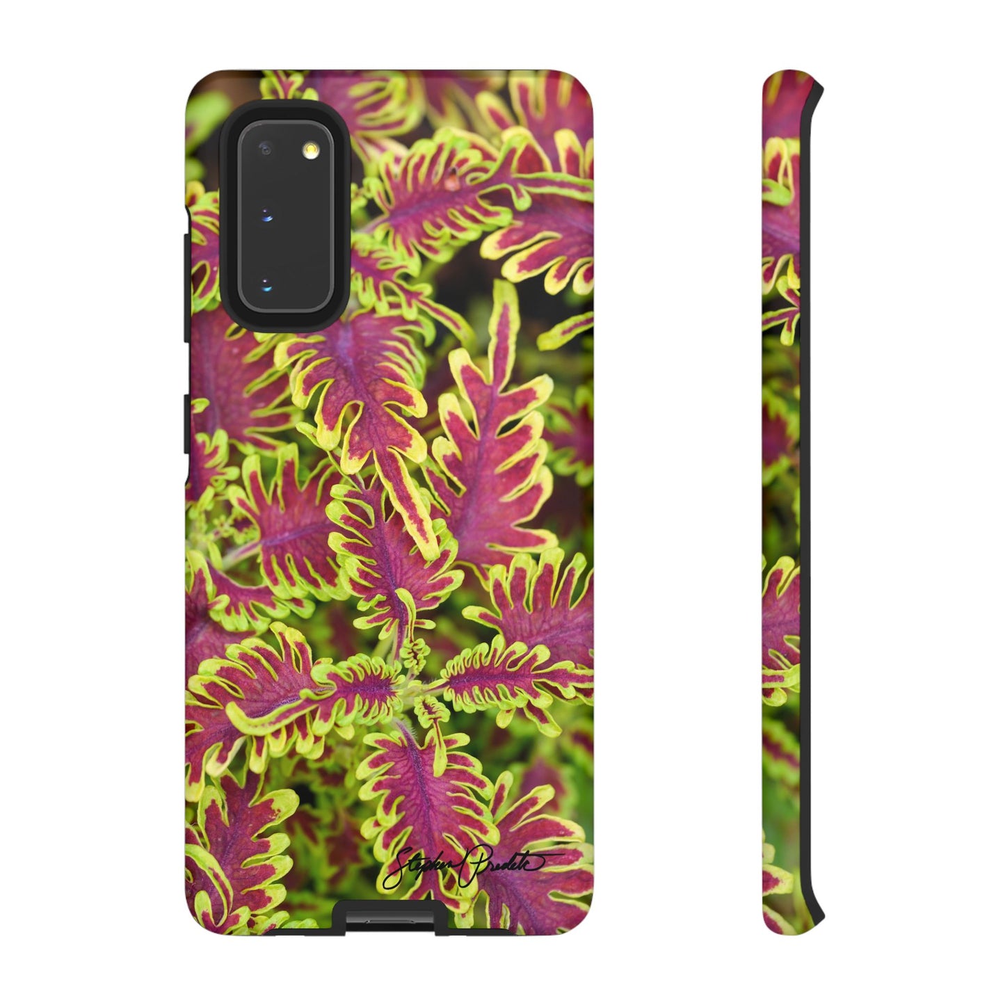 Phone Tough Case — Vibrant Variegated Botanical Design with Coleus Leaves