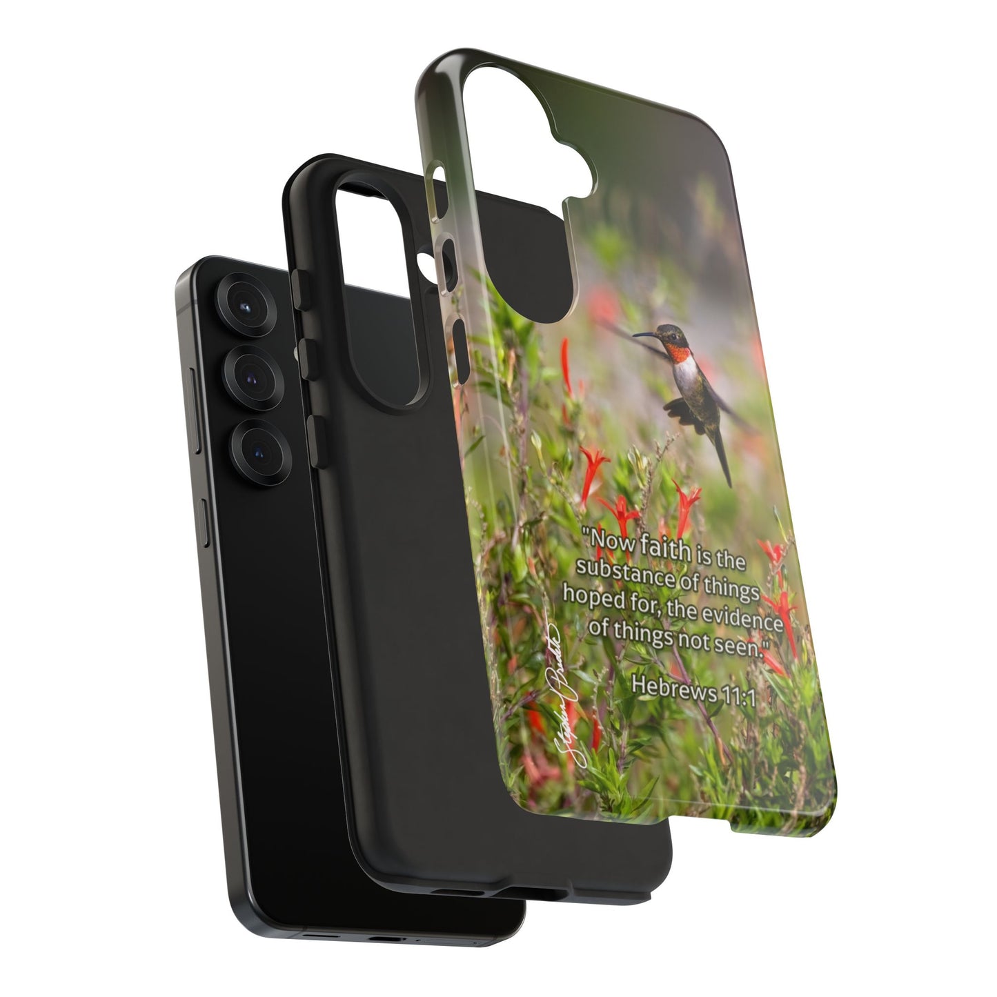 Phone Tough Case -- Heb. 11:1 -- Ruby-throated Hummingbird