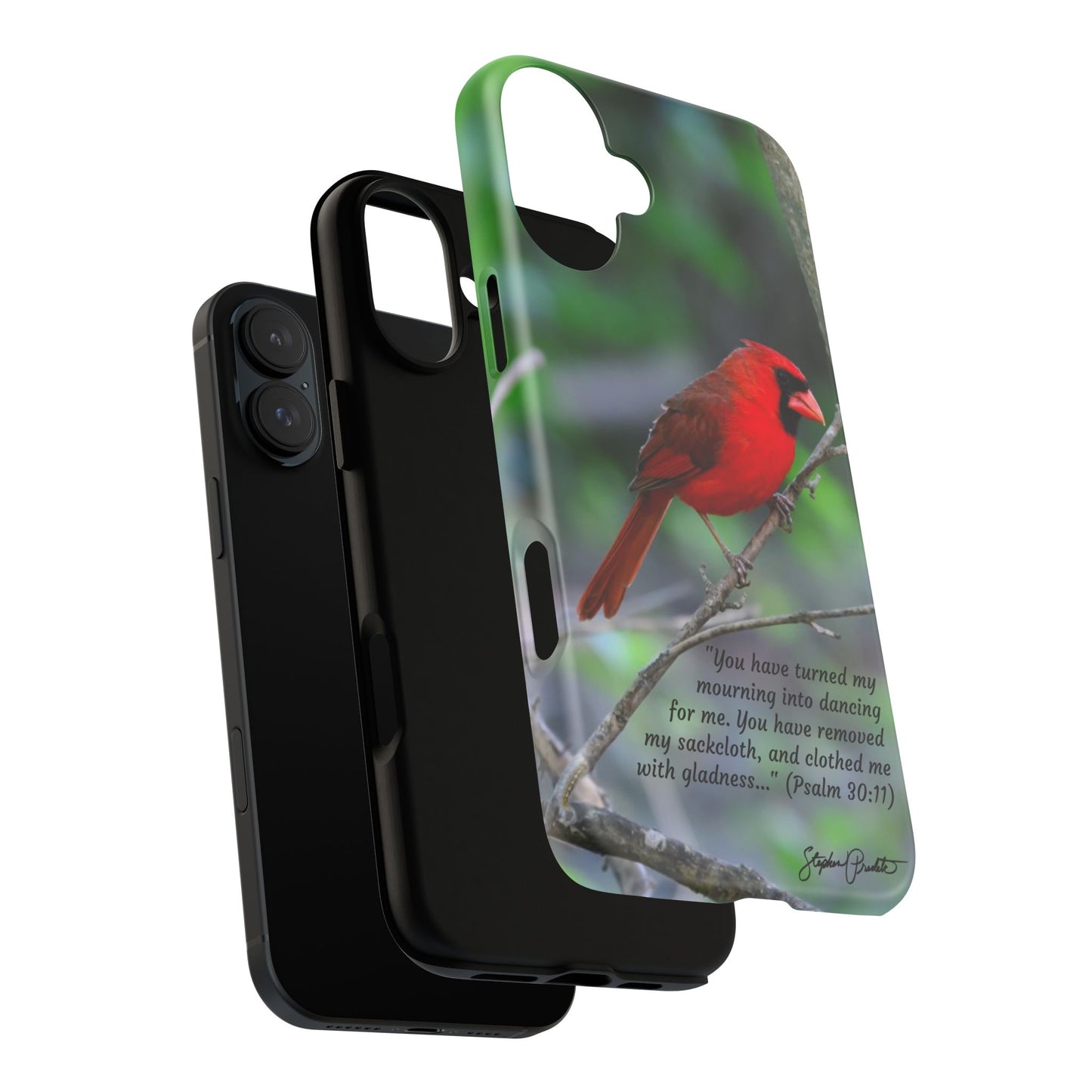 Phone Tough Case - Northern Cardinal 2 with Verse Psalm 30:11