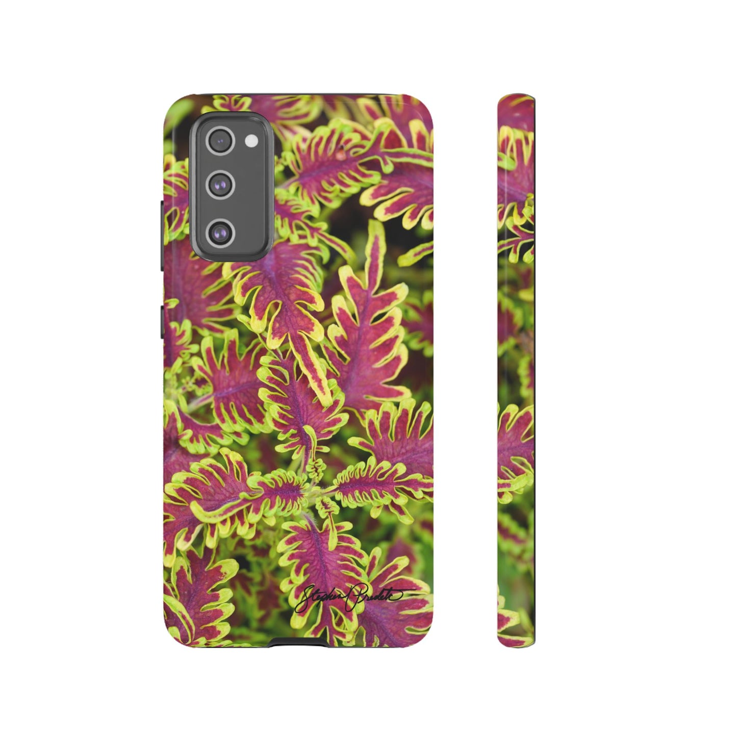 Phone Tough Case — Vibrant Variegated Botanical Design with Coleus Leaves
