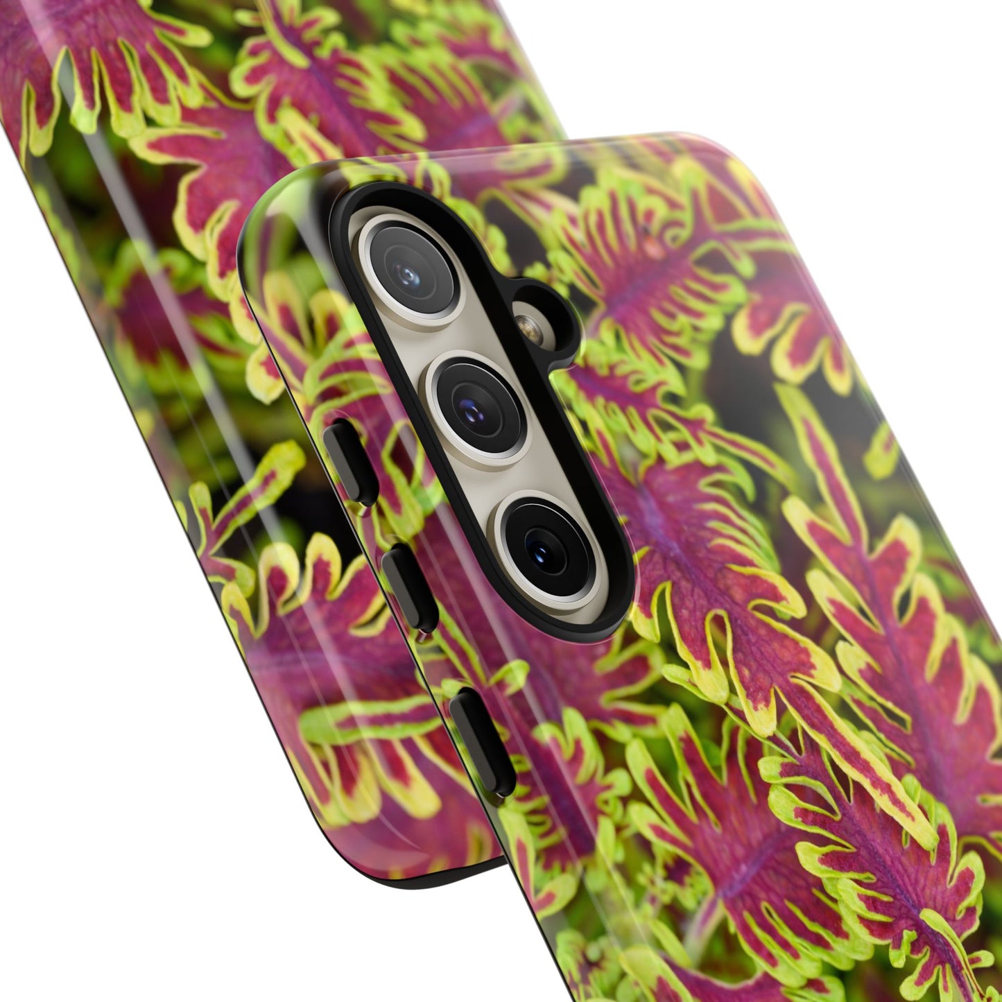Phone Tough Case — Vibrant Variegated Botanical Design with Coleus Leaves
