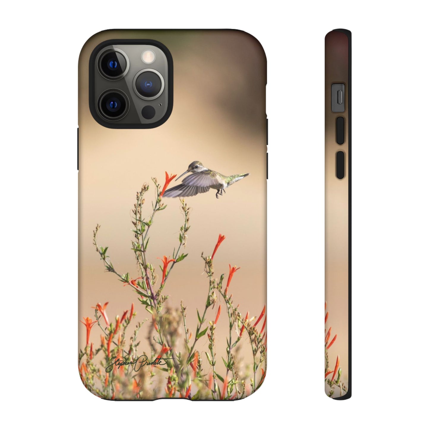 Phone Tough Case -- Hummingbird at Red Flowers