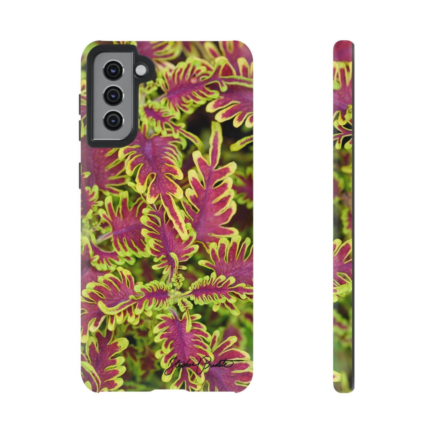Phone Tough Case — Vibrant Variegated Botanical Design with Coleus Leaves