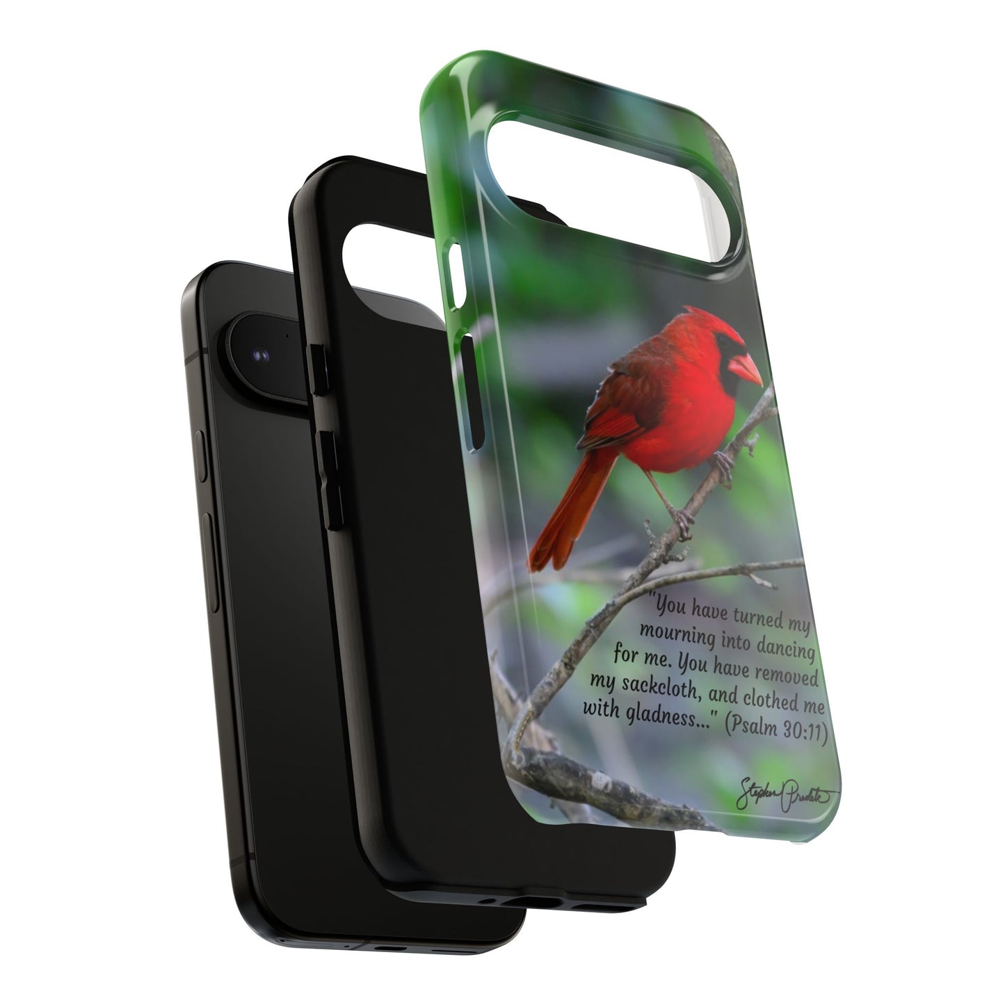 Phone Tough Case - Northern Cardinal 2 with Verse Psalm 30:11