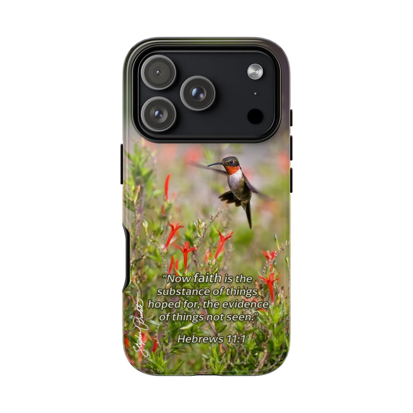 Phone Tough Case -- Heb. 11:1 -- Ruby-throated Hummingbird