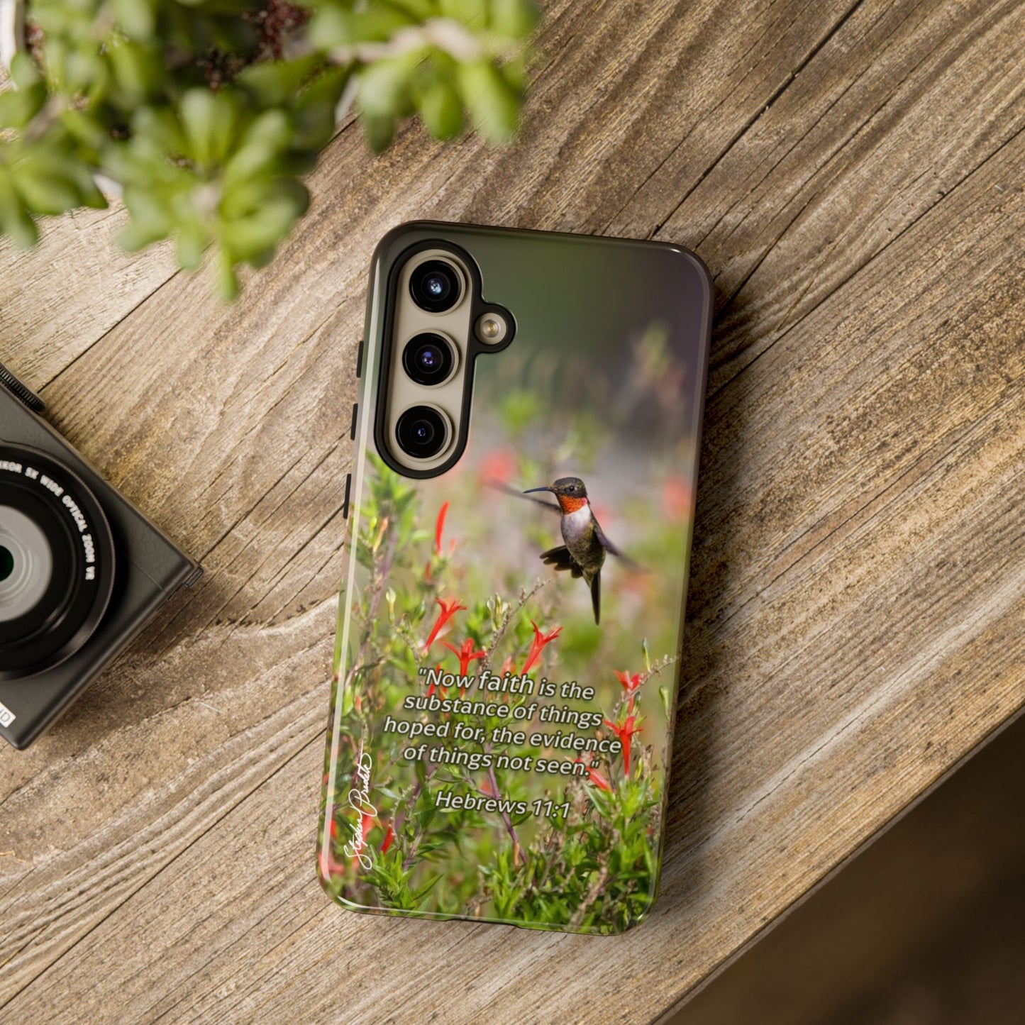 Phone Tough Case -- Heb. 11:1 -- Ruby-throated Hummingbird