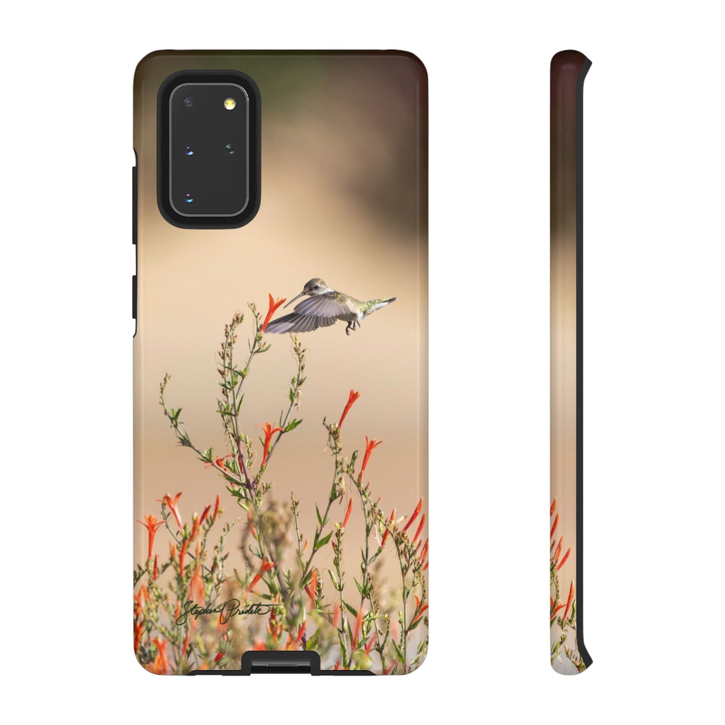 Phone Tough Case -- Hummingbird at Red Flowers