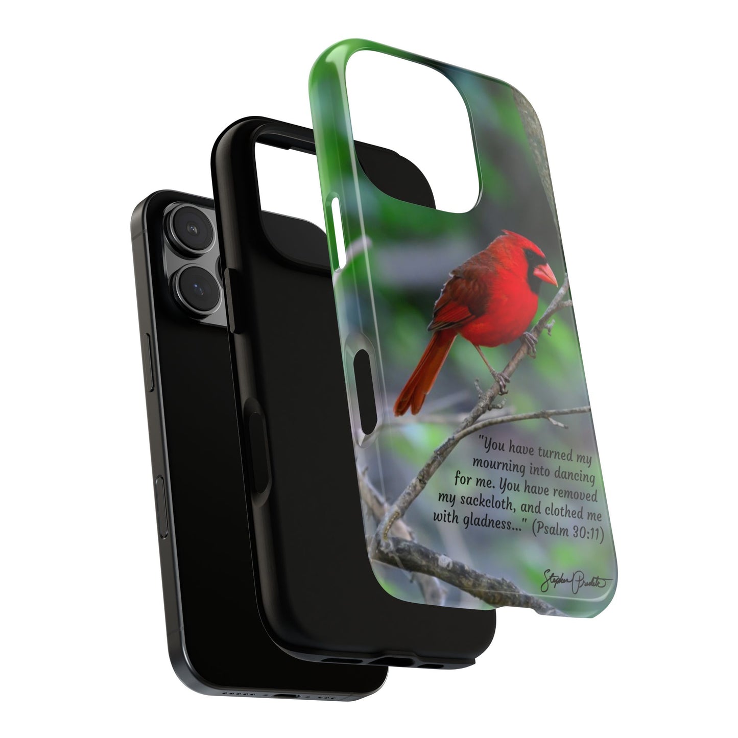 Phone Tough Case - Northern Cardinal 2 with Verse Psalm 30:11
