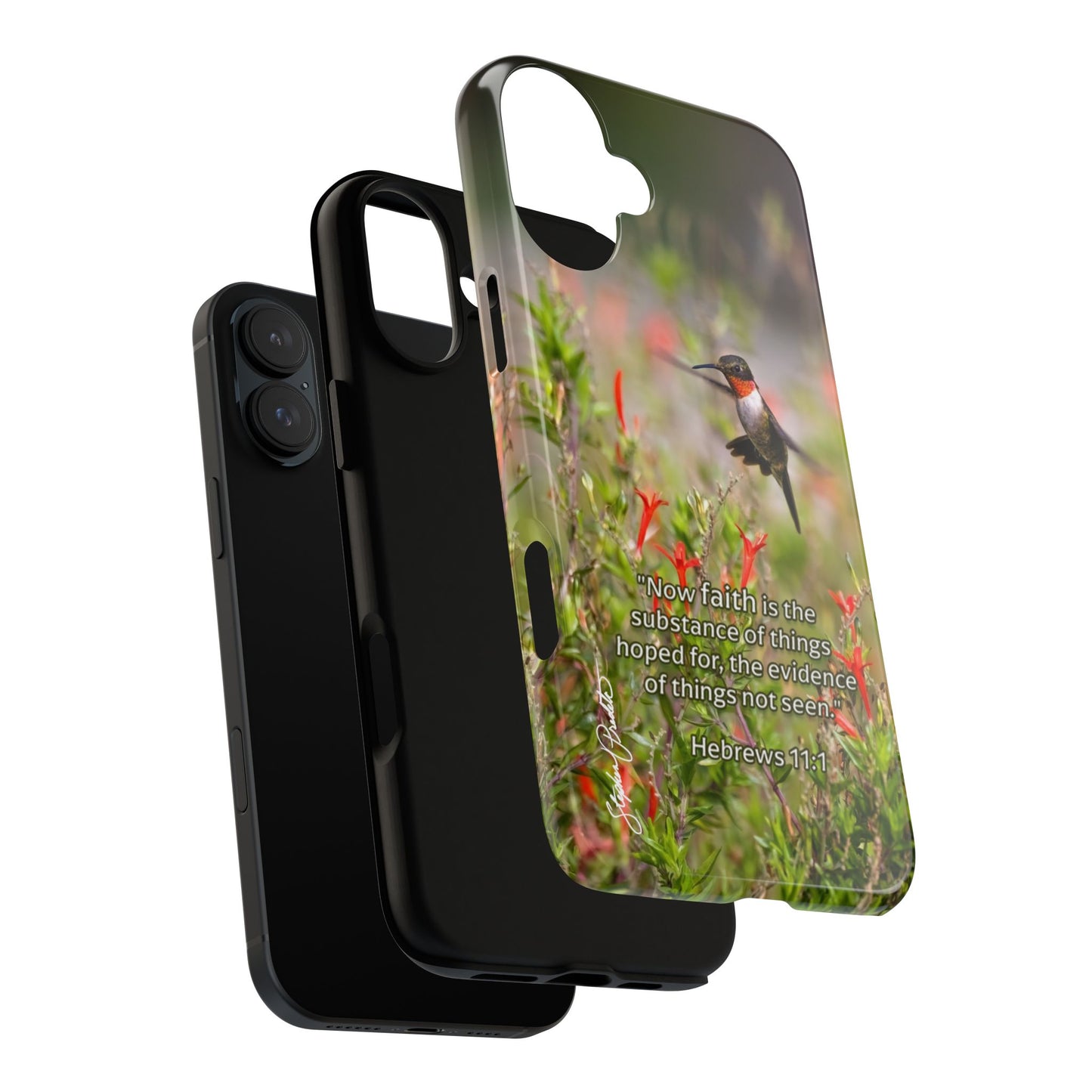 Phone Tough Case -- Heb. 11:1 -- Ruby-throated Hummingbird