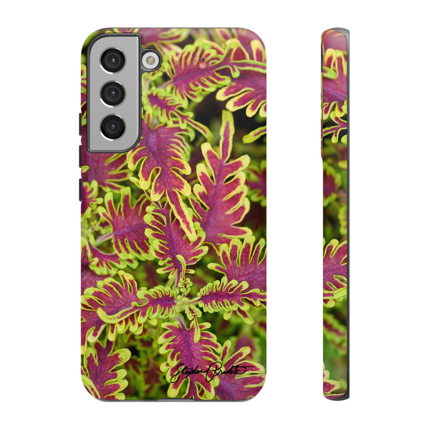 Phone Tough Case — Vibrant Variegated Botanical Design with Coleus Leaves