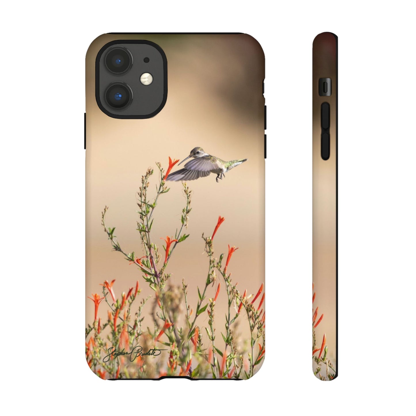 Phone Tough Case -- Hummingbird at Red Flowers