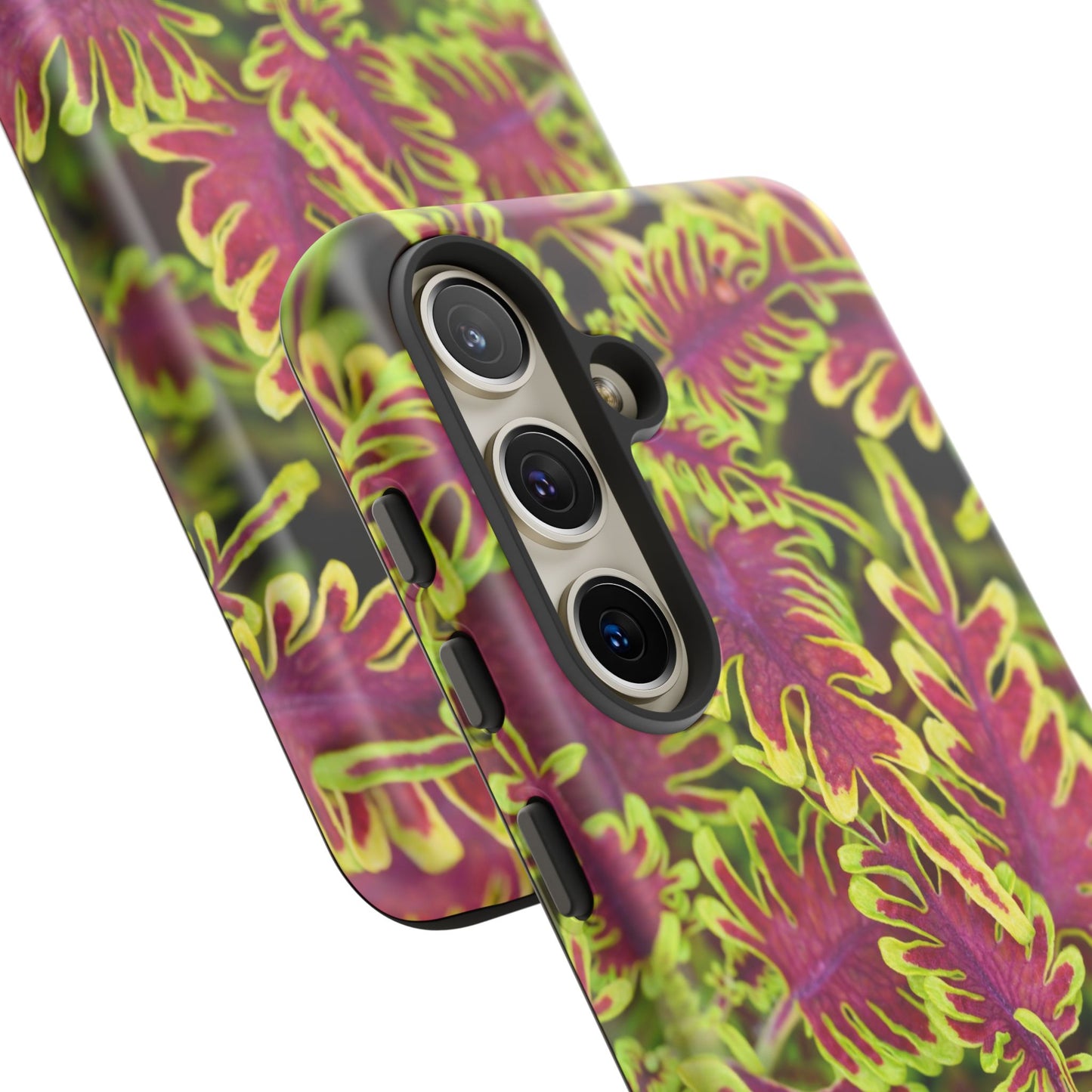 Phone Tough Case — Vibrant Variegated Botanical Design with Coleus Leaves