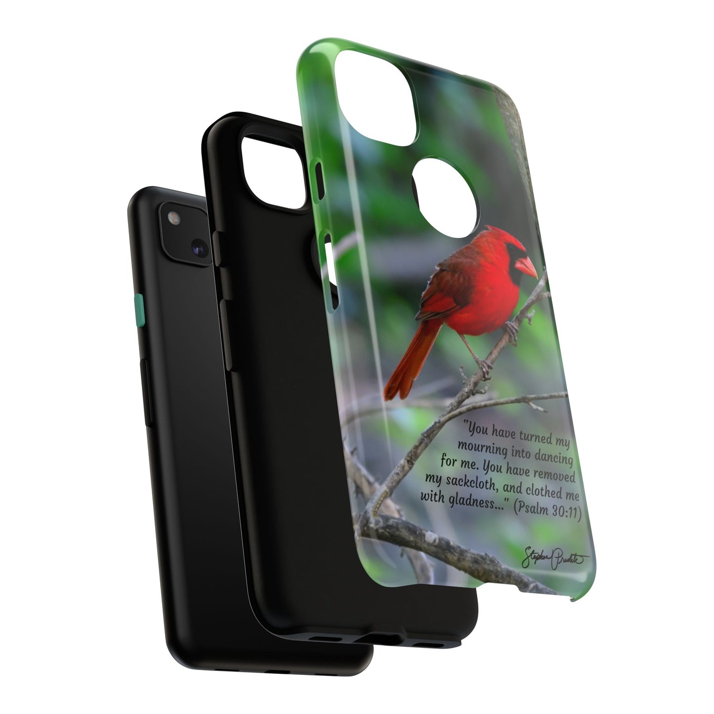 Phone Tough Case - Northern Cardinal 2 with Verse Psalm 30:11