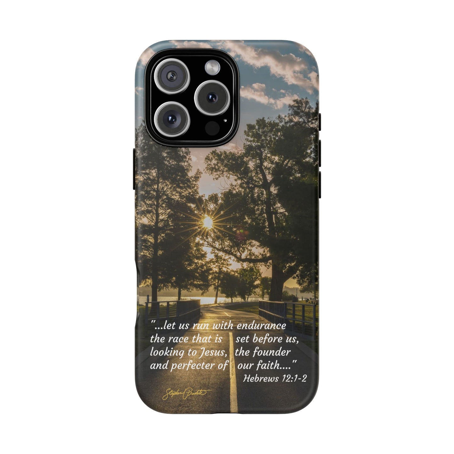 Phone Tough Case -- Heb. 12:1-2 -- Sunrise on the Running Path at White Rock Lake