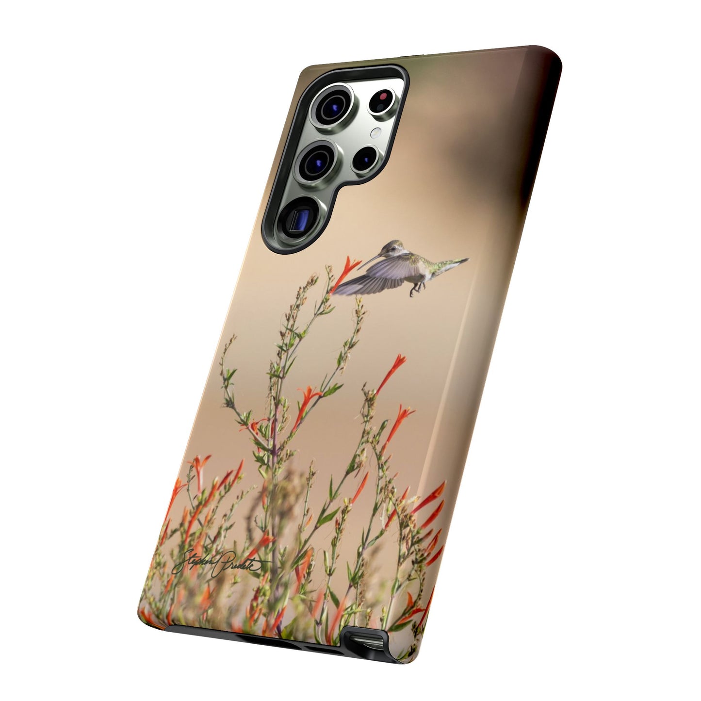 Phone Tough Case -- Hummingbird at Red Flowers