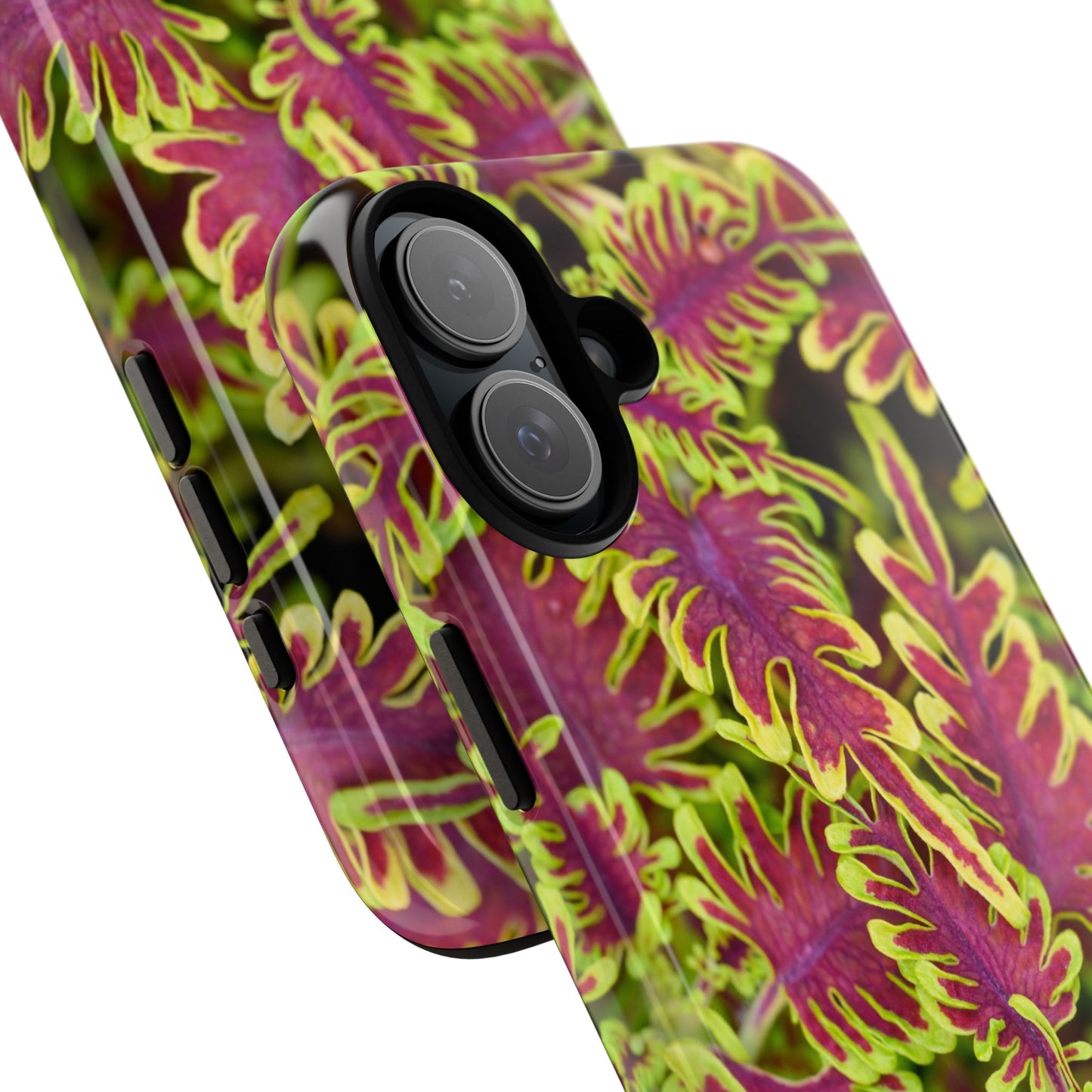 Phone Tough Case — Vibrant Variegated Botanical Design with Coleus Leaves