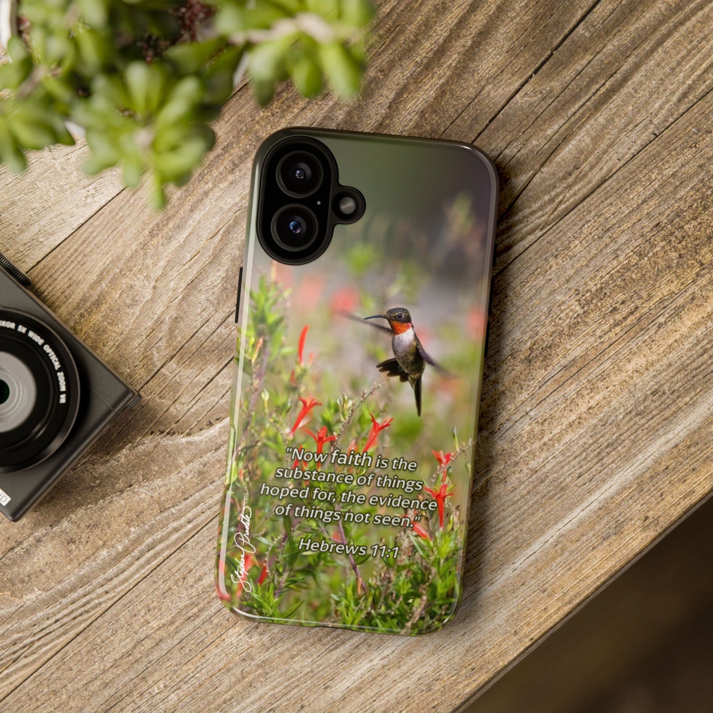 Phone Tough Case -- Heb. 11:1 -- Ruby-throated Hummingbird