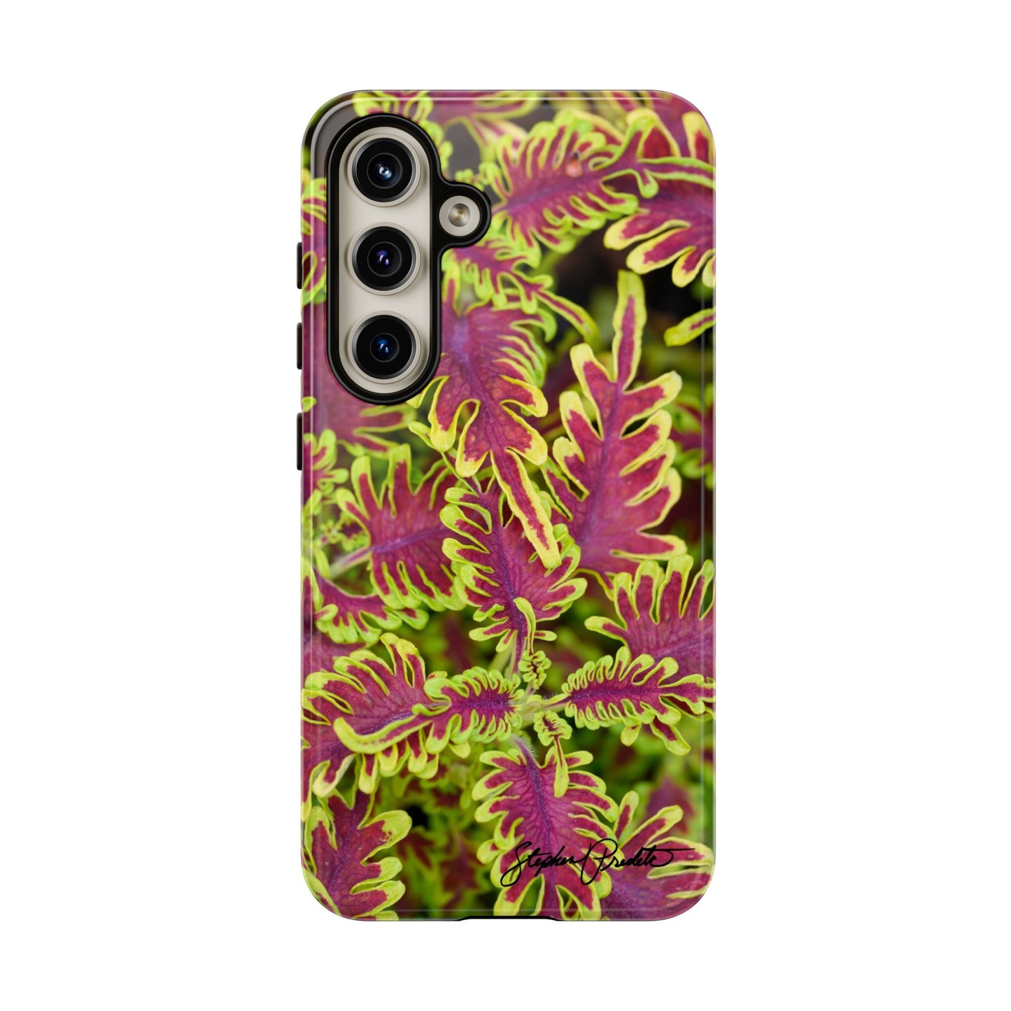 Phone Tough Case — Vibrant Variegated Botanical Design with Coleus Leaves