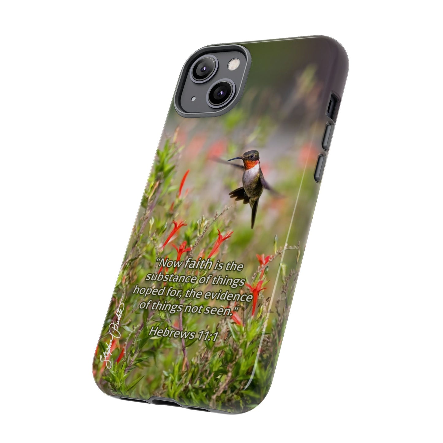 Phone Tough Case -- Heb. 11:1 -- Ruby-throated Hummingbird